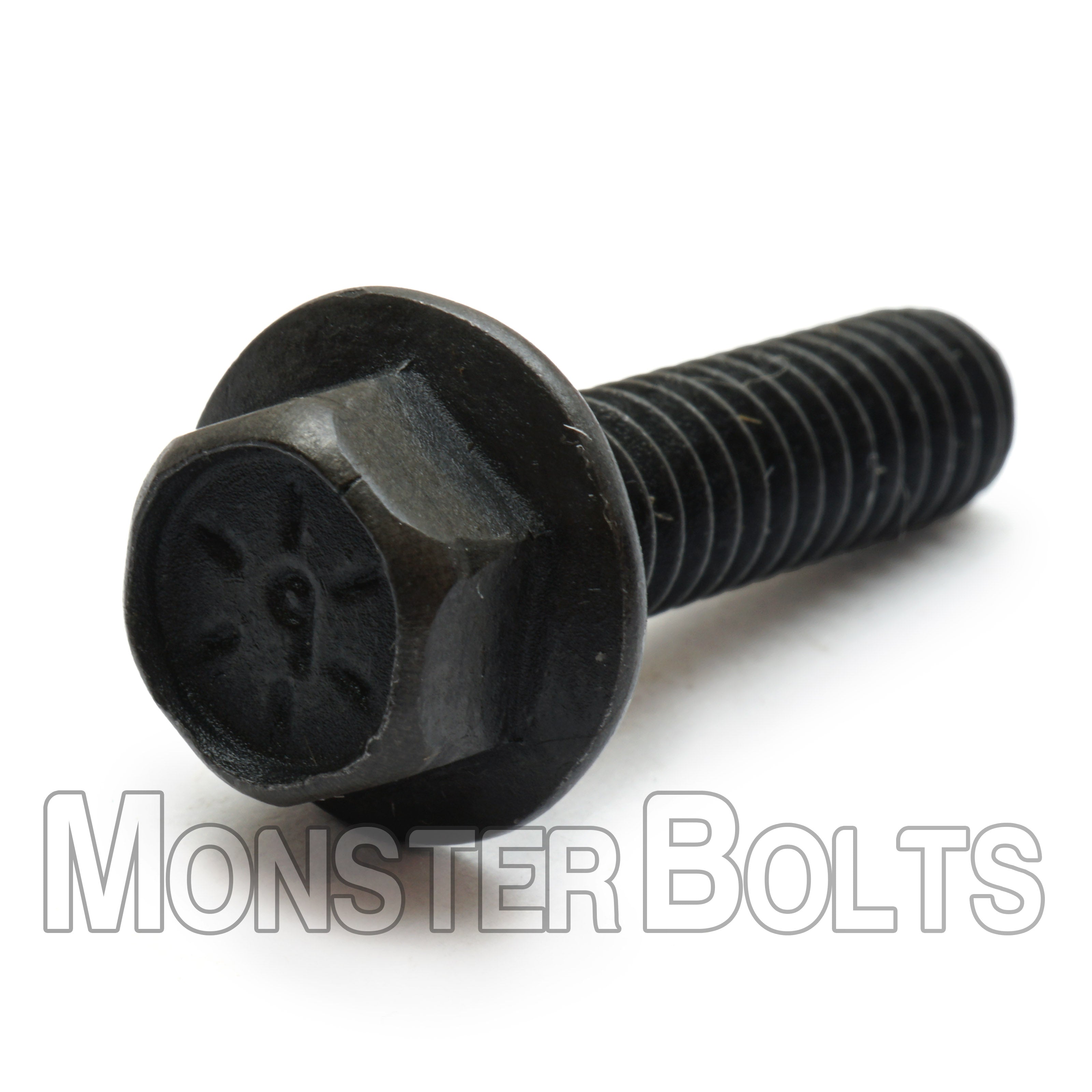 Bulk 1/4"-20 Hex Flange Bolts, Grade 8 Black Phosphate / Oil