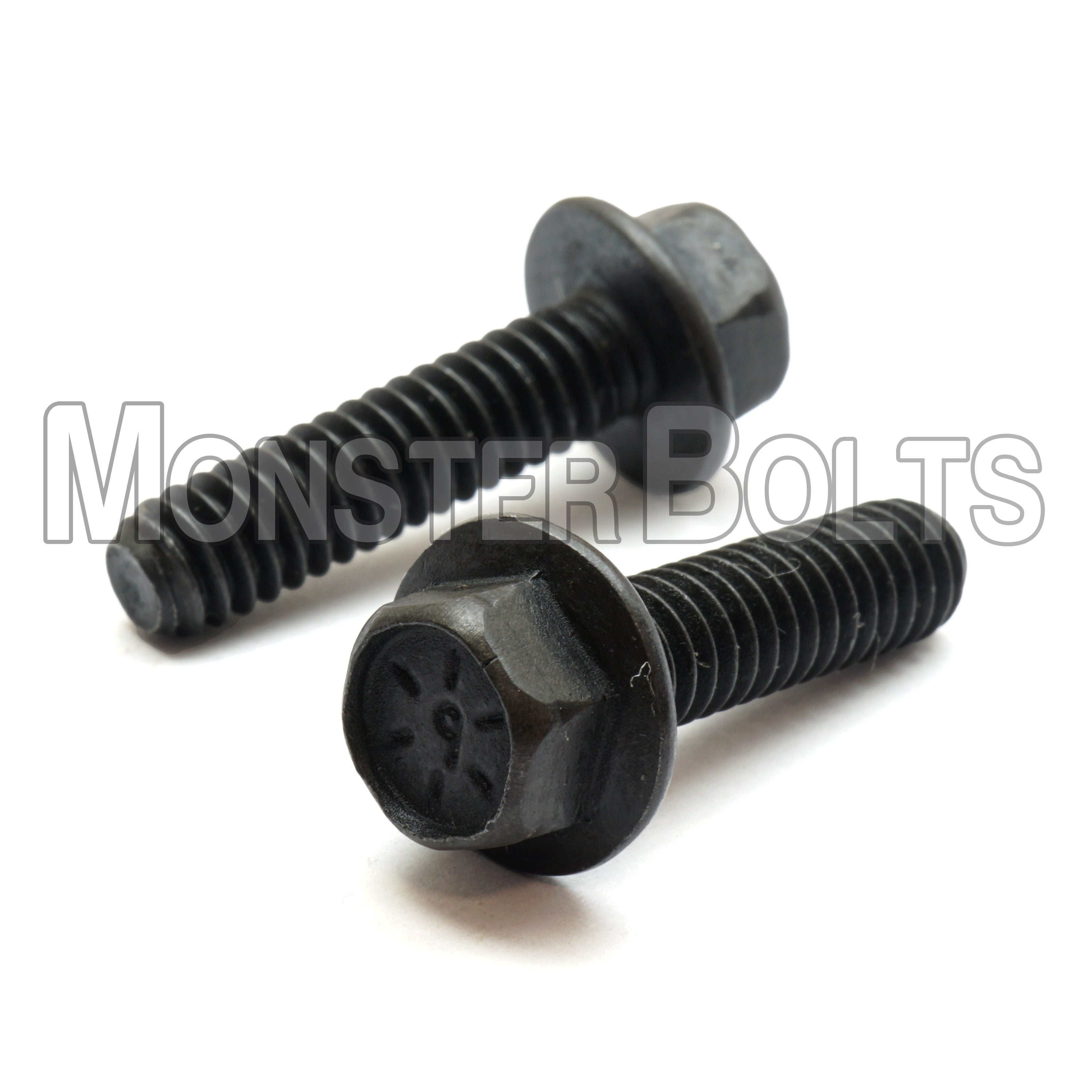 1/4"-20 Hex Flange Bolts, Grade 8 Black Phosphate / Oil