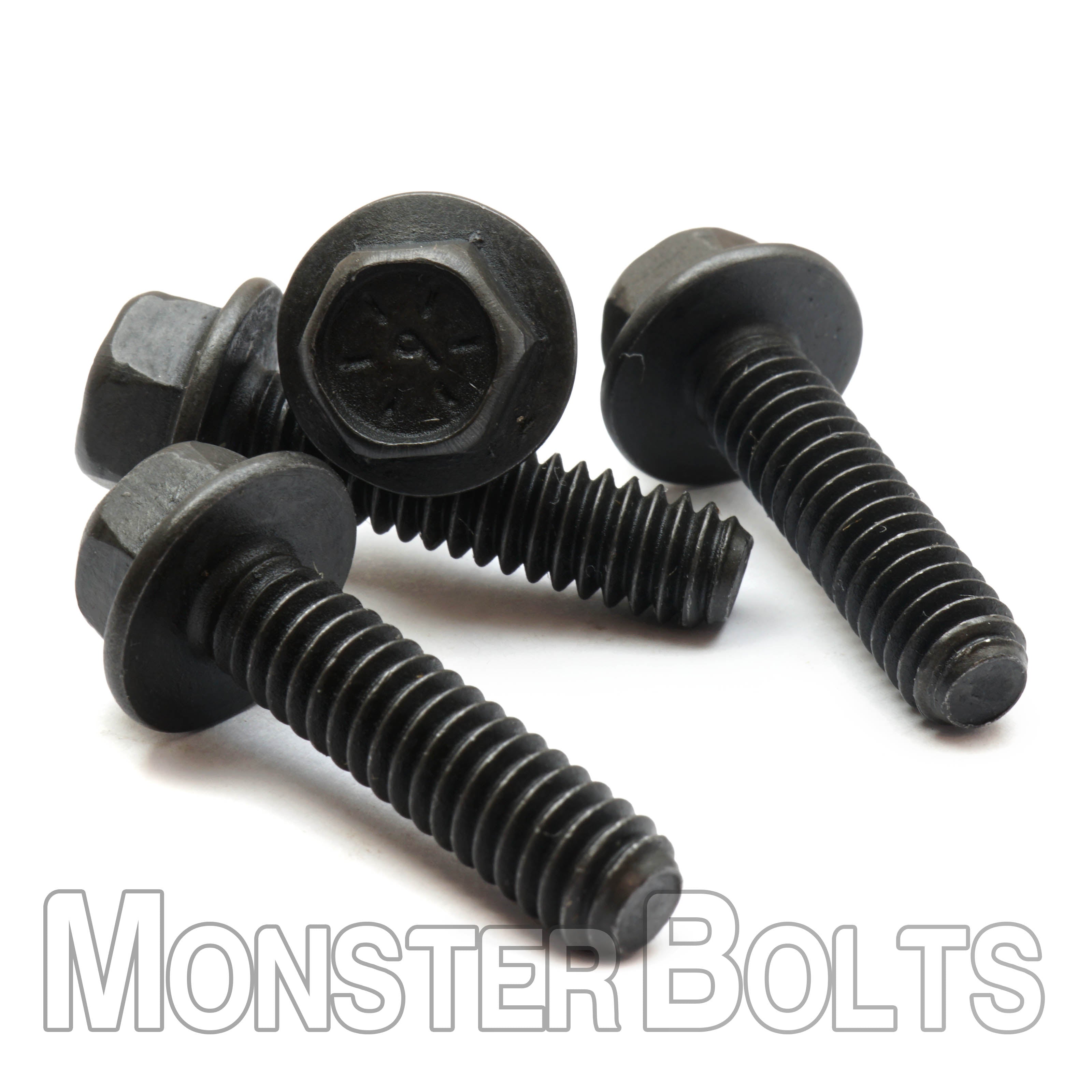 5/16"-24 Hex Flange Bolts, Grade 8 Black Phosphate / Oil