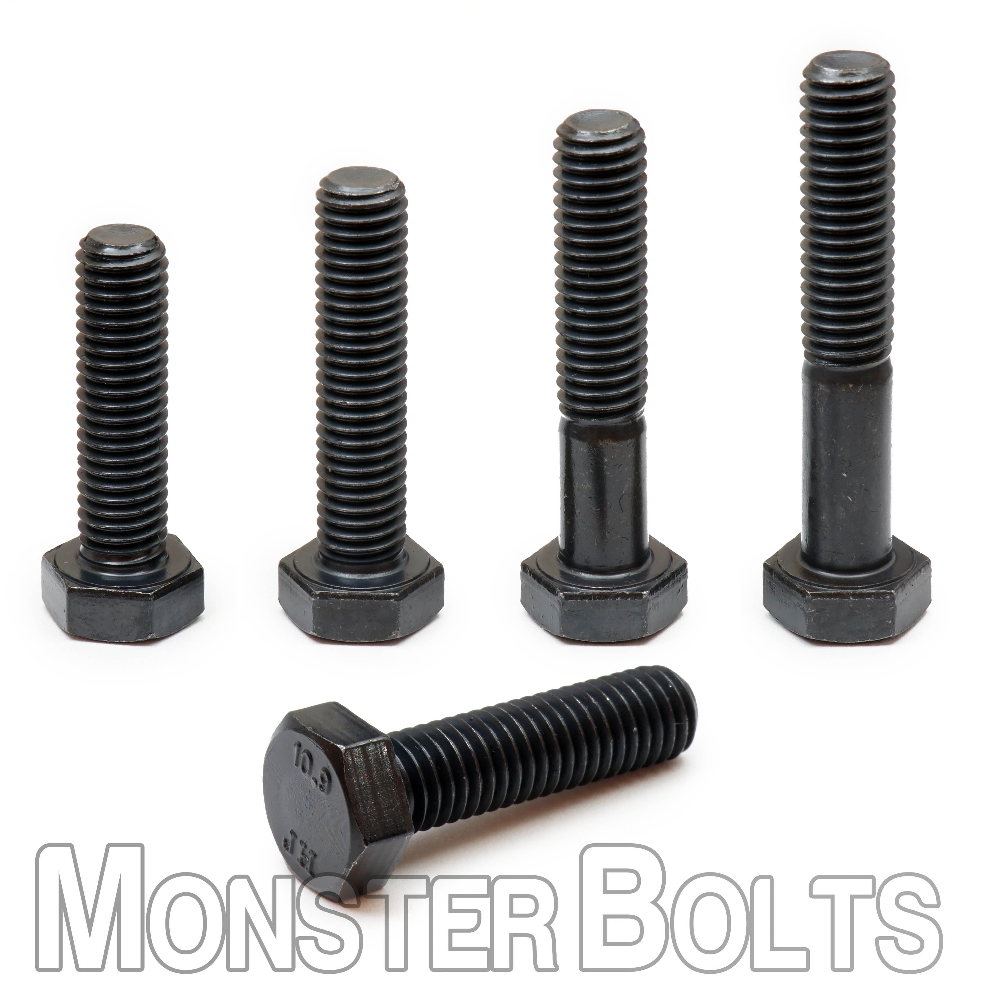 Bulk M5-0.80 DIN 933 / ISO 4017 Coarse Hex Cap Screws 10.9 Alloy Plain Finish (Tap Bolts)