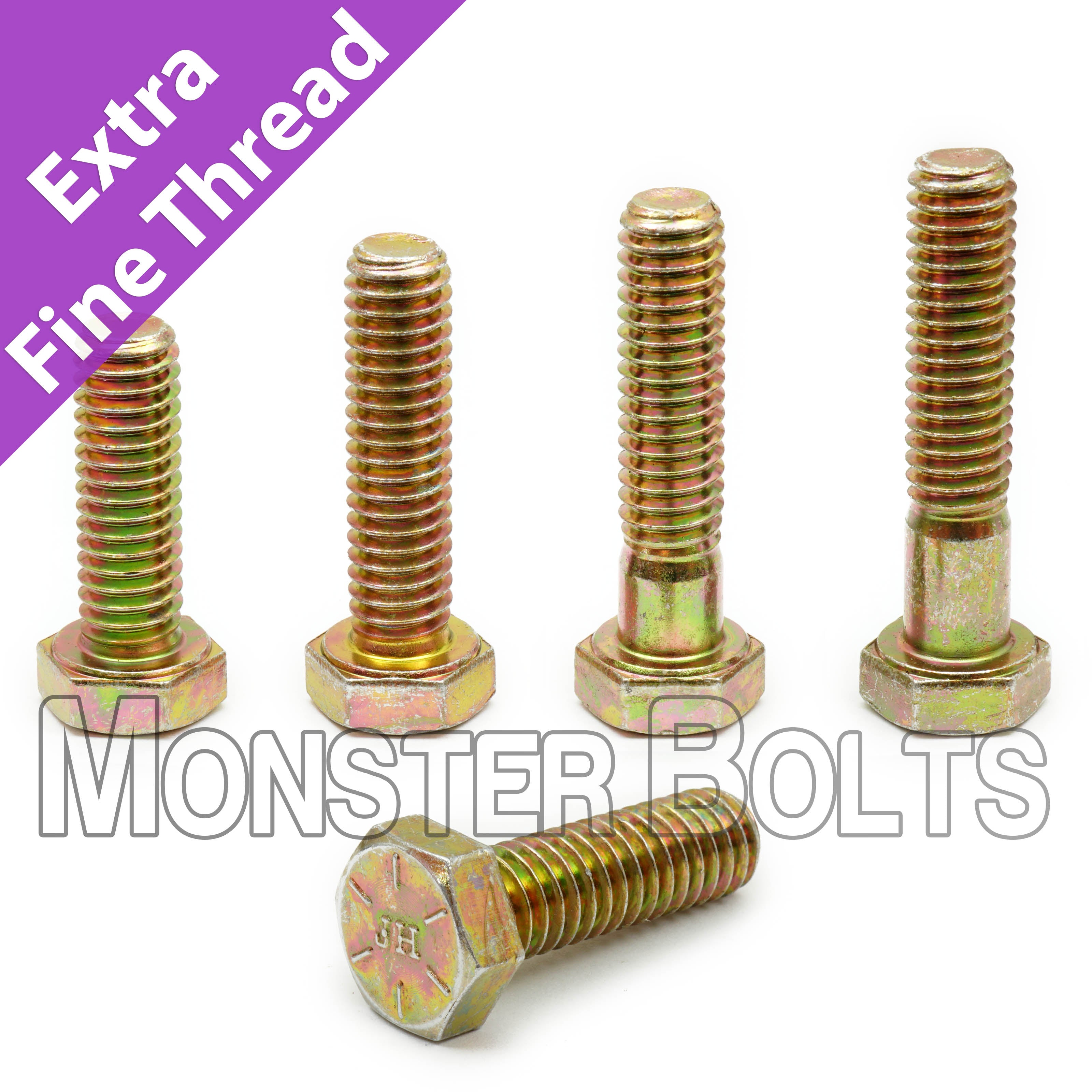 Bulk M12-1.25 DIN 961 / 960 Hex Cap Screws 10.9 Alloy Steel Extra Fine Thread Zinc Yellow CR+6 Bake