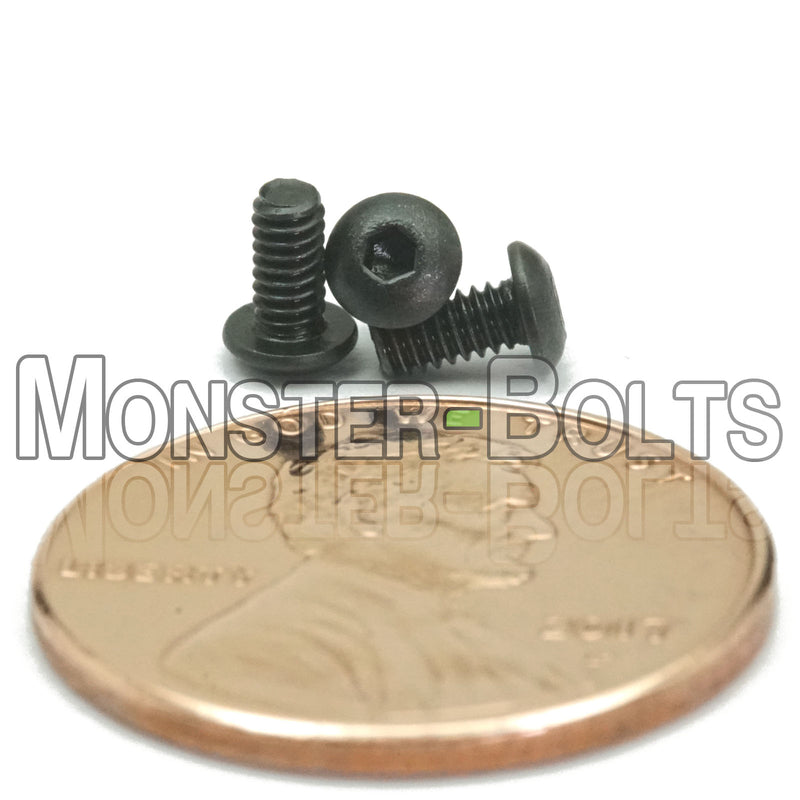 M2 Button Head Socket Cap screws, 12.9 Alloy Steel with Black Oxide