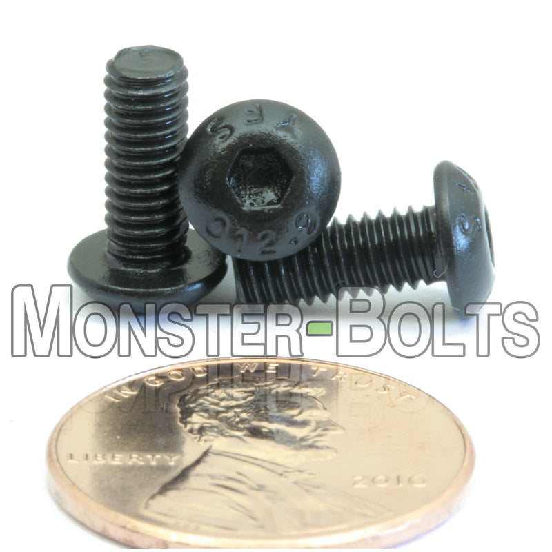 M4 Button Head Socket Cap screws, 12.9 Alloy Steel w/ Black Oxide