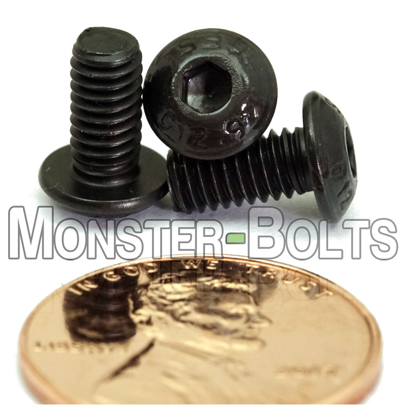 M4 Button Head Socket Cap screws, 12.9 Alloy Steel w/ Black Oxide