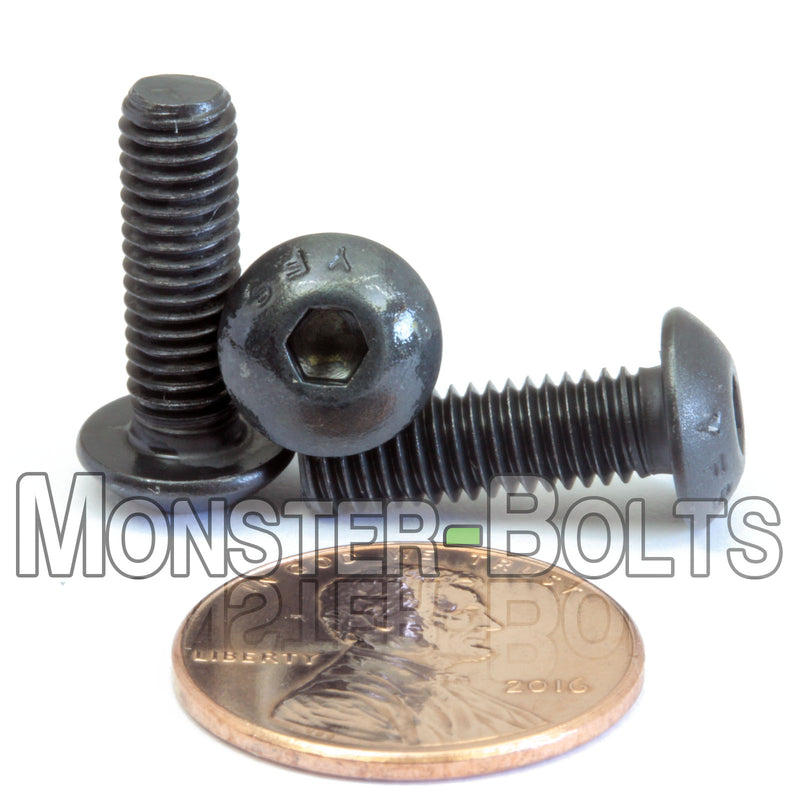 M5 Button Head Socket Cap screws, 12.9 Alloy Steel w/ Black Oxide