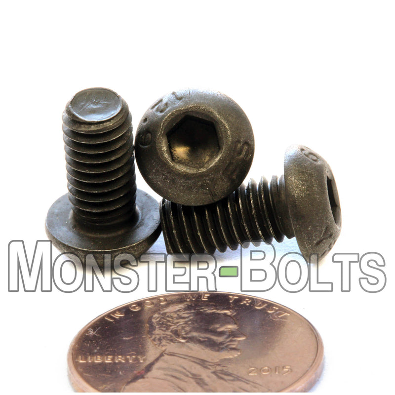 M6 Button Head Socket Cap screws, 12.9 Alloy Steel w/ Black Oxide
