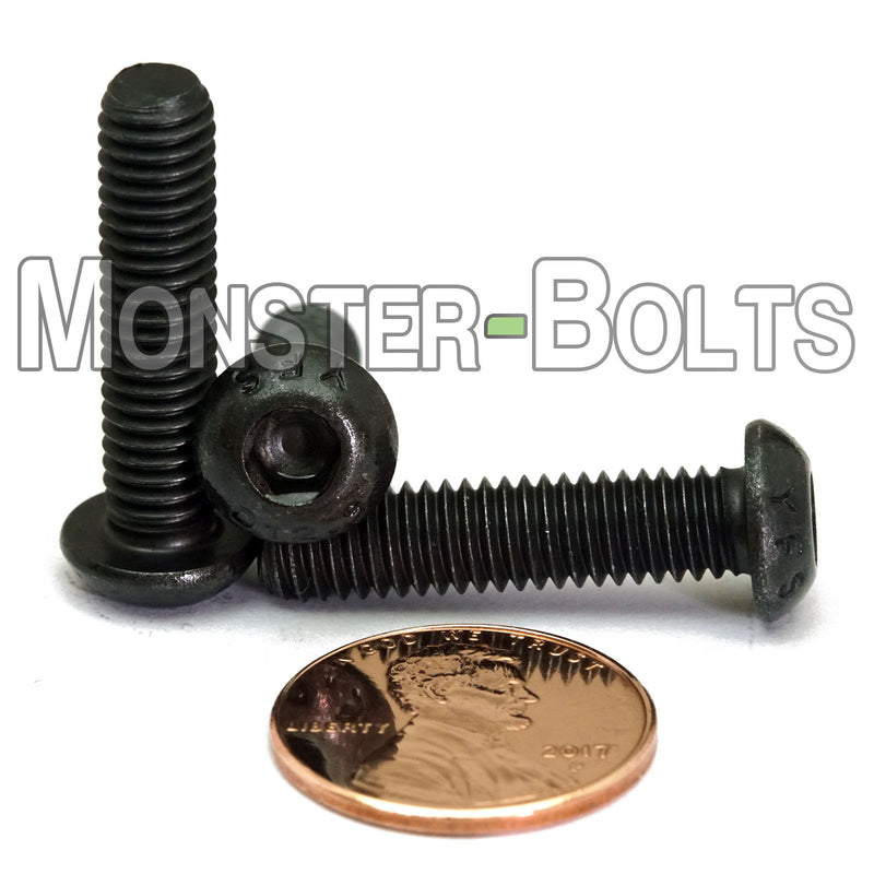 M6 Button Head Socket Cap screws, 12.9 Alloy Steel w/ Black Oxide