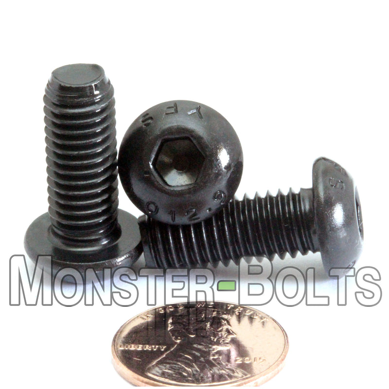 M8 Button Head Socket Cap screws, 12.9 Alloy Steel w/ Black Oxide