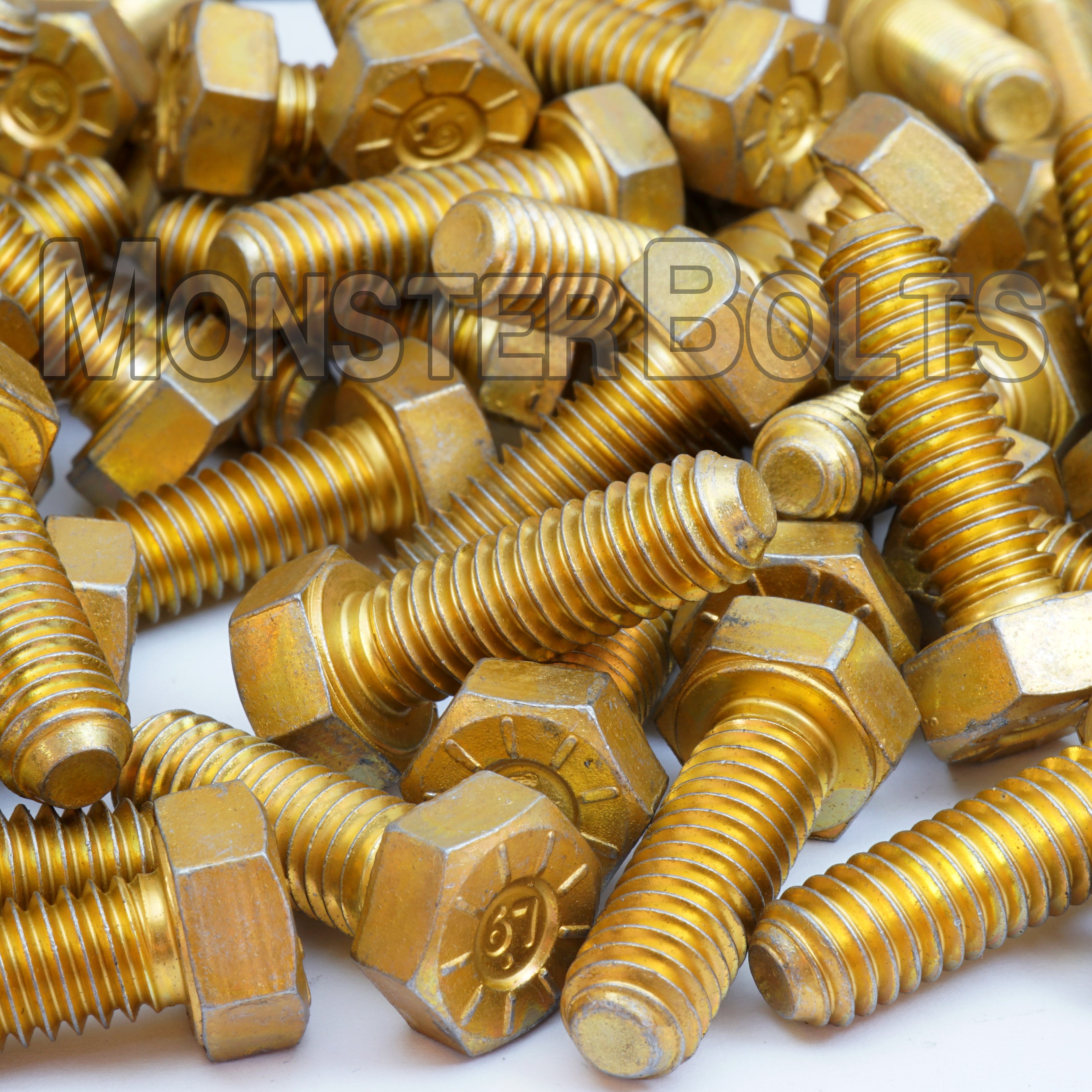 Bulk 9/16"-12 L9 Hex Head Cap Screw – Coarse Thread Alloy Steel Zinc Yellow CR+3 (Made in U.S.A.)