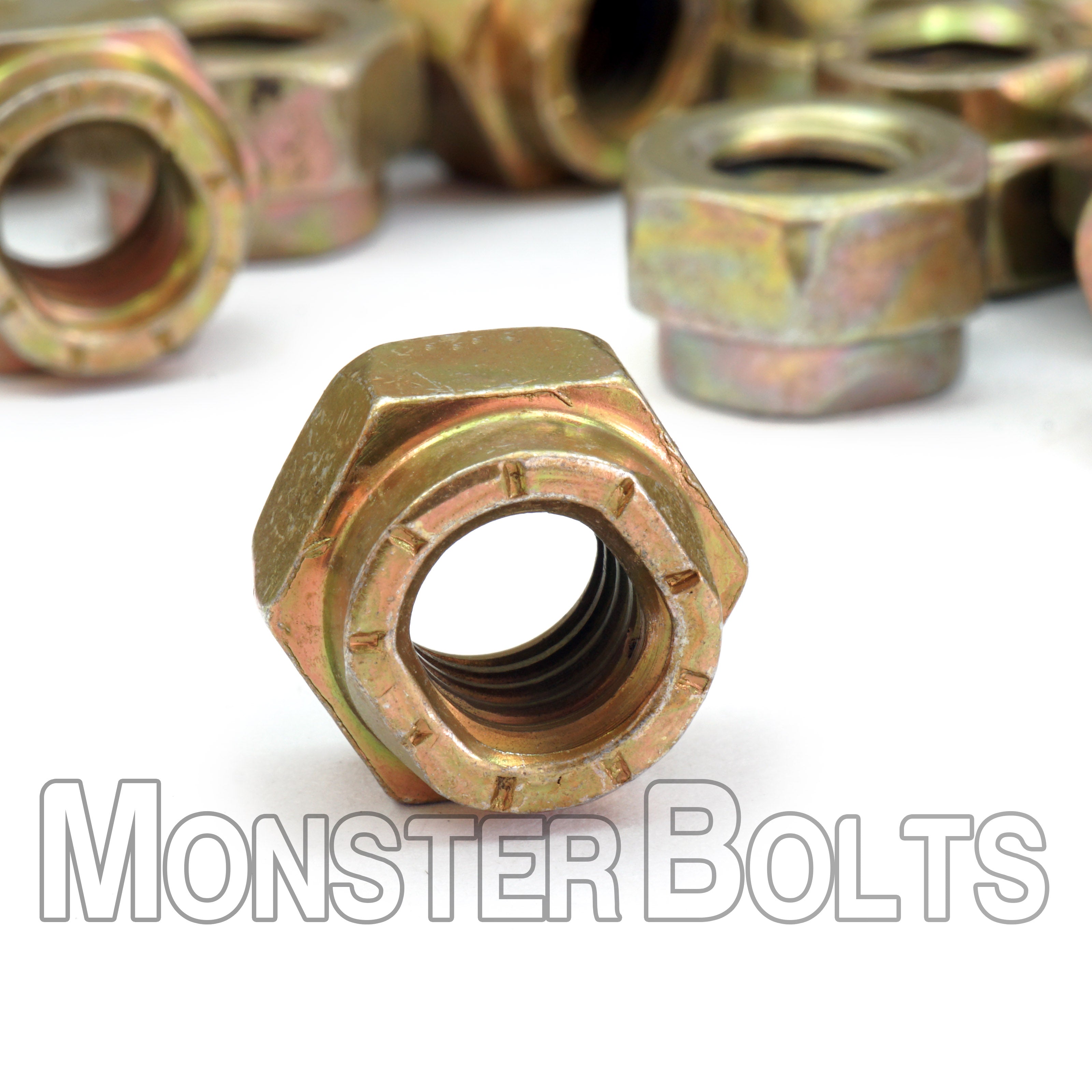 L9 Collar Locknuts – Alloy Steel Cadmium Yellow & Wax (Coarse Thread, Made in U.S.A.)