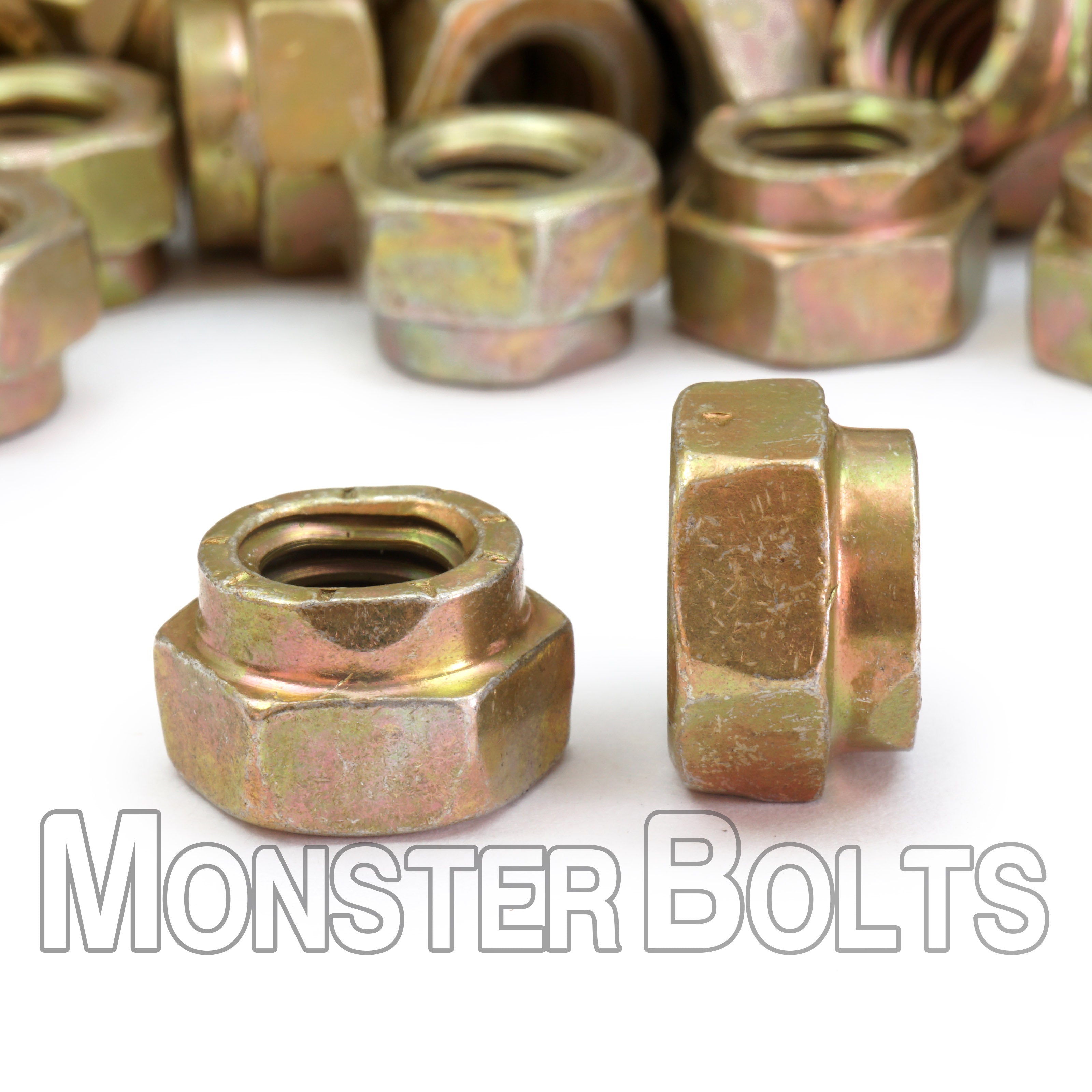 Bulk L9 Collar Locknuts – Alloy Steel Cadmium Yellow & Wax (Coarse Thread, Made in U.S.A.)