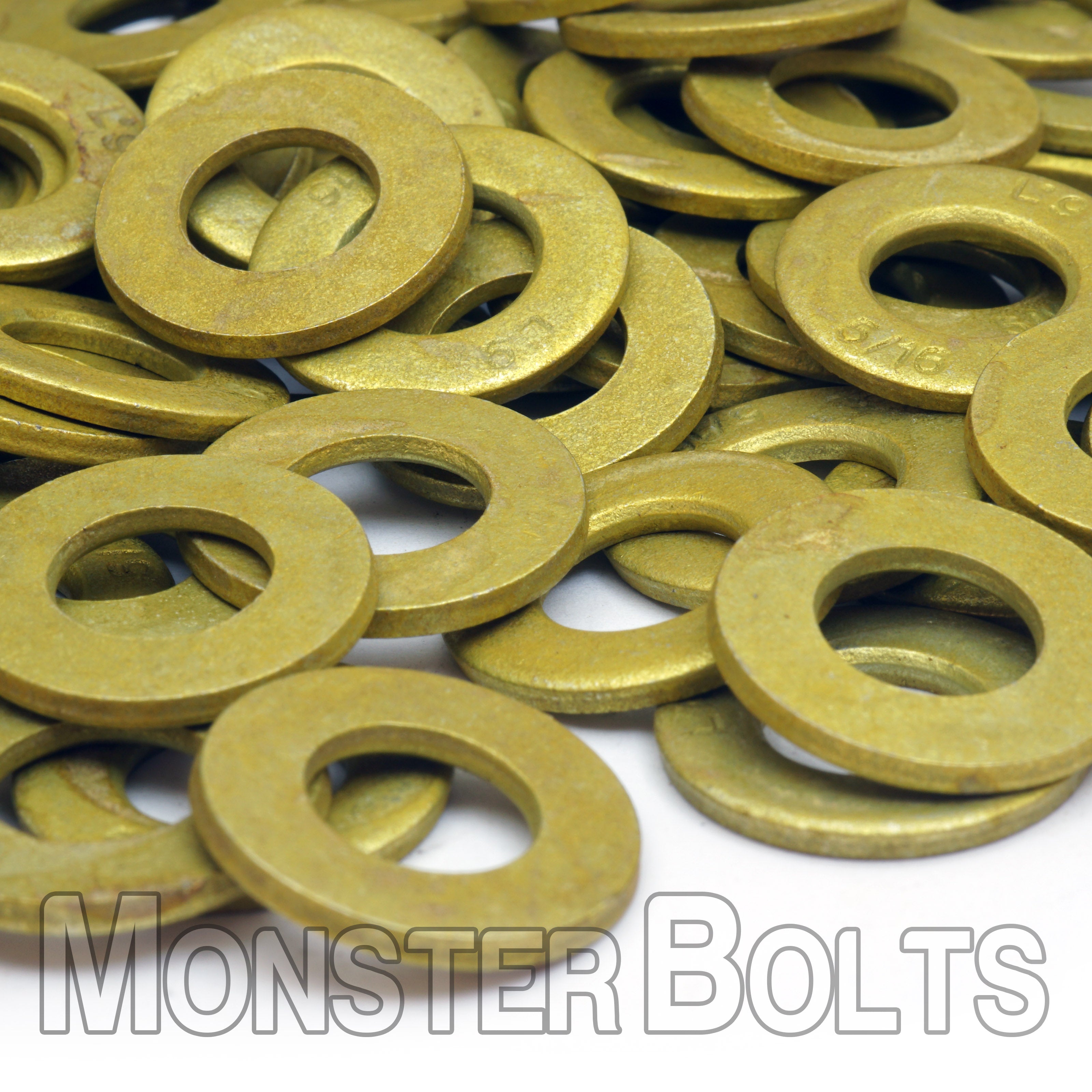 L9 SAE Tension Flat Washers – Alloy Steel Zinc Yellow CR+3 (Made in U.S.A.)