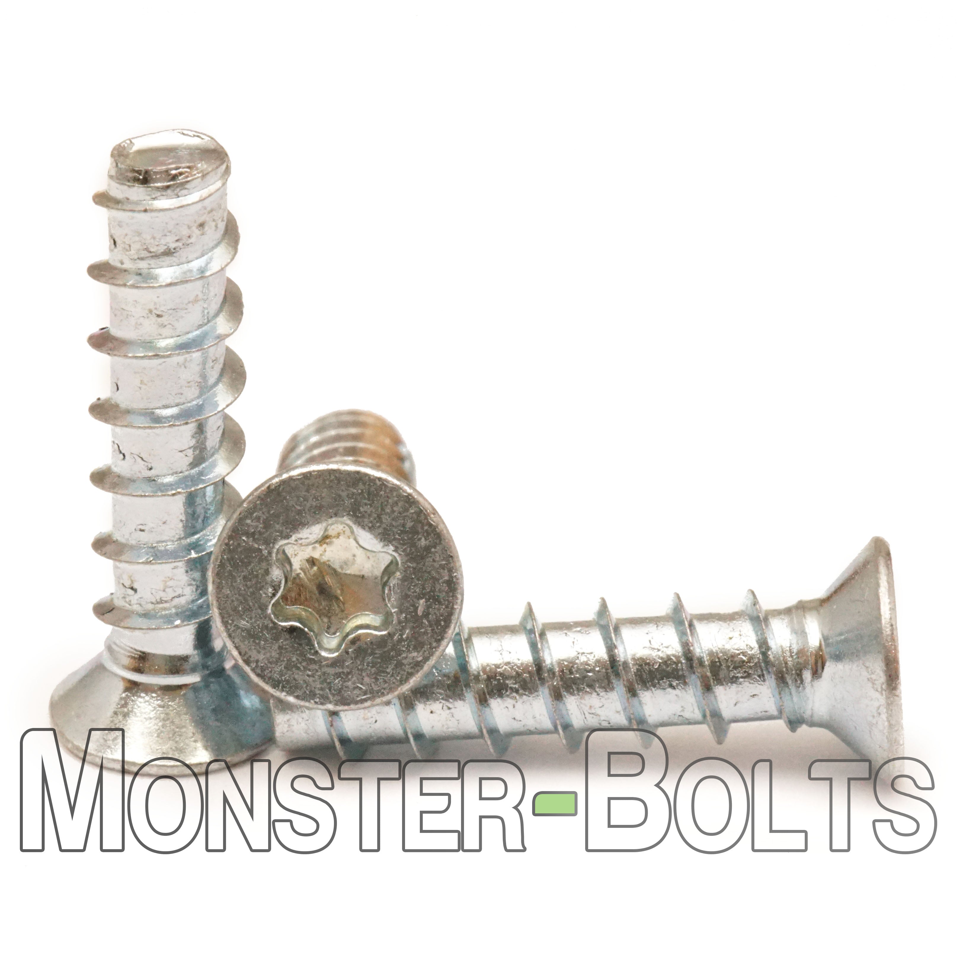 Bulk #2-28 6-Lobe (Torx) Flat Head 48-2 Thread-Forming Screws for Thermoplastics – Zinc-Plated Steel, Baked & Waxed