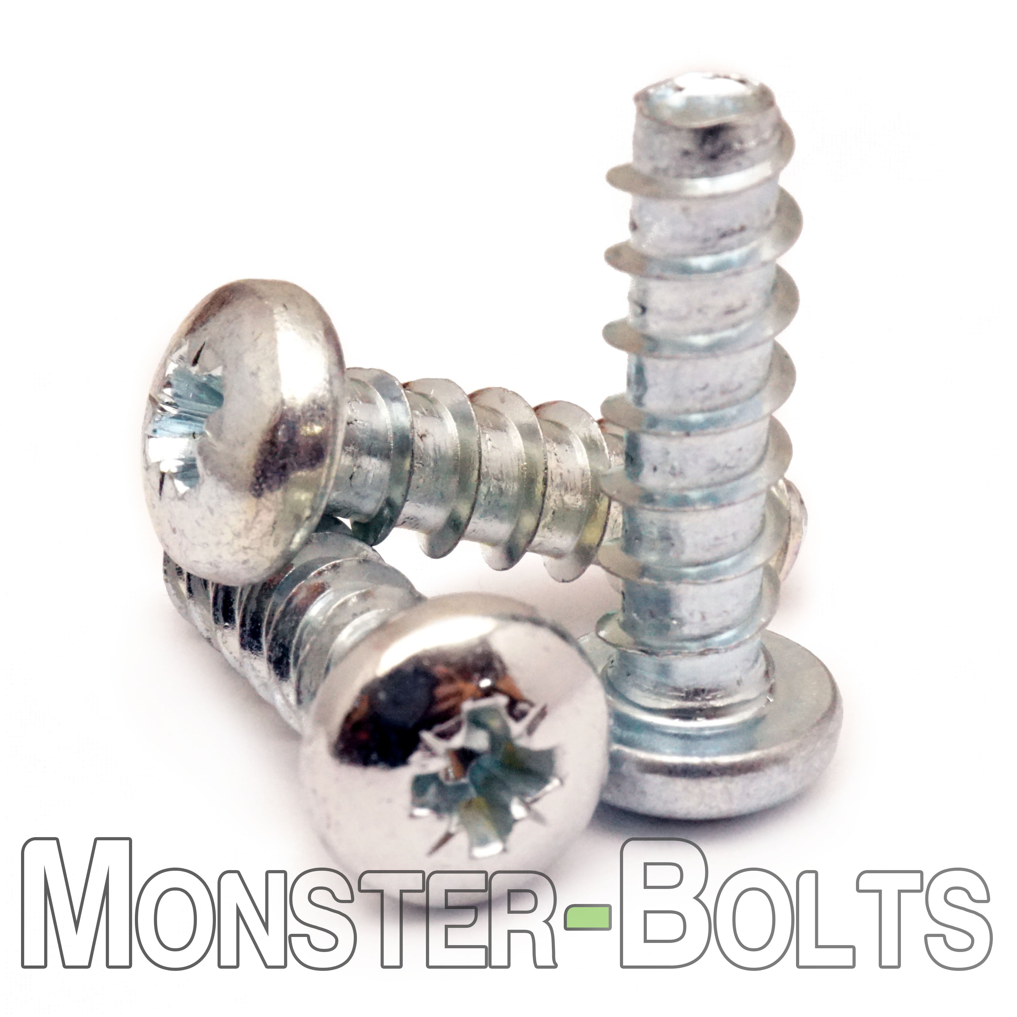 Bulk M6 Pozi Pan 45° Plastite Thread-Rolling / Thread-Forming Screws – A2 Stainless, Passivated & Waxed – Monster Bolts