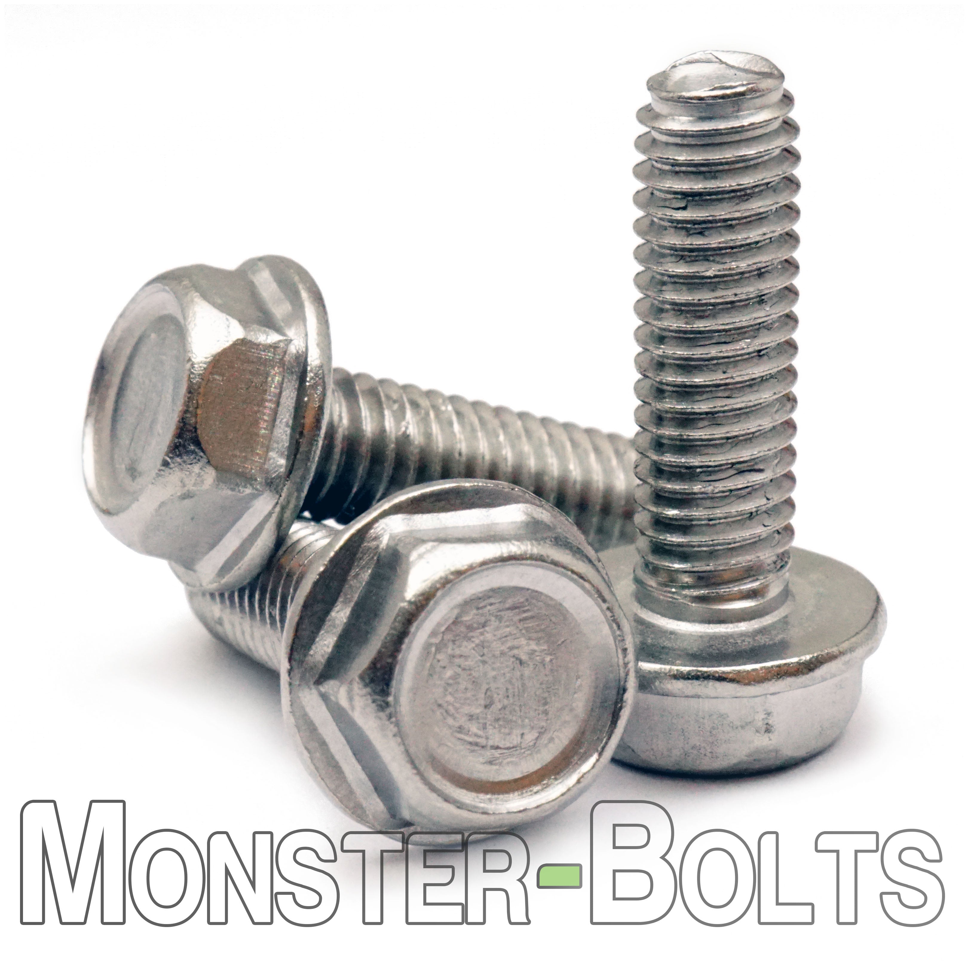 Bulk #6-32 Indented Hex Washer Head Unslotted Thread Rolling Screws – Zinc CR+3 w/ Wax – Monster Bolts