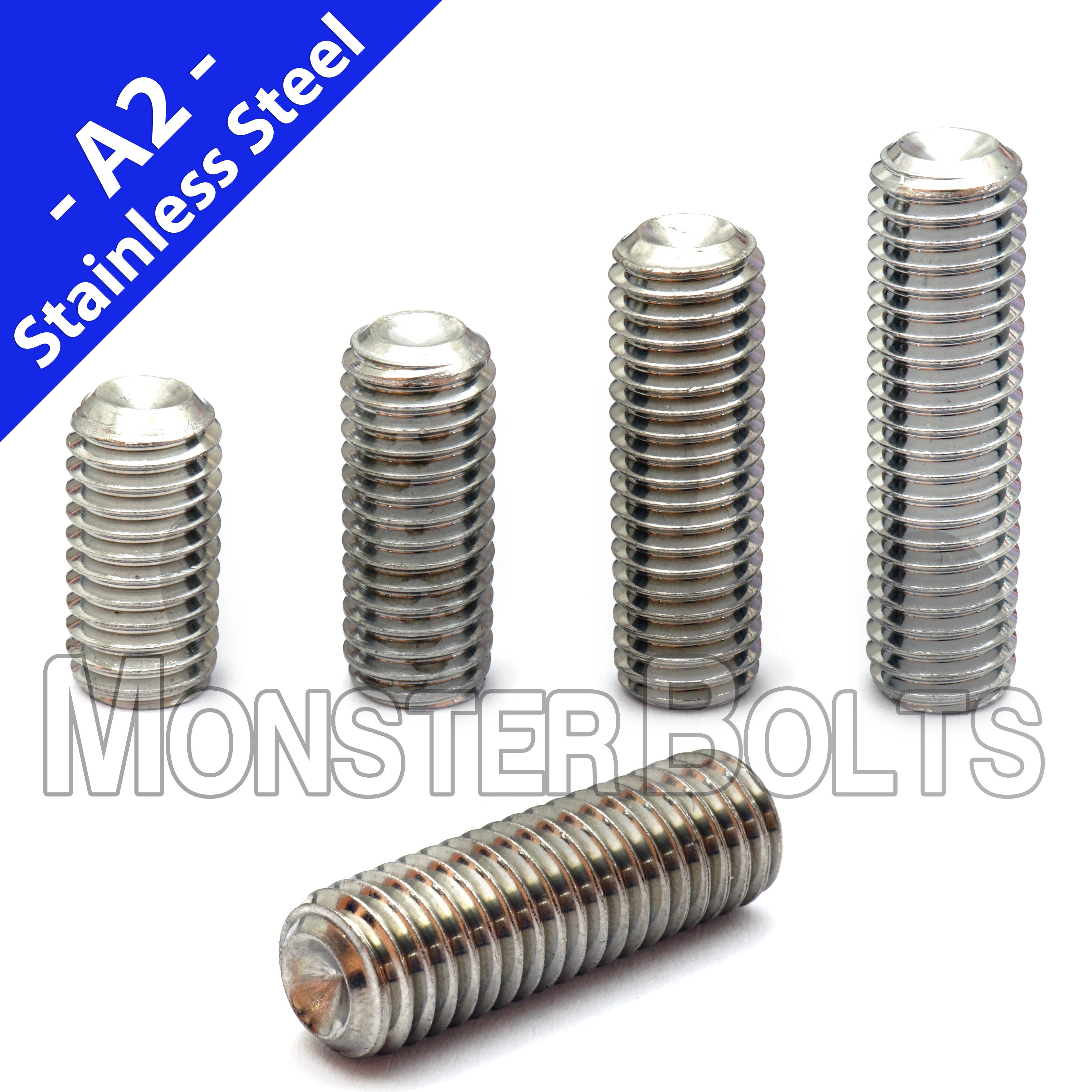 #4-40 UNC Socket Set Screws – Cup Point, Stainless A2 (Bulk)