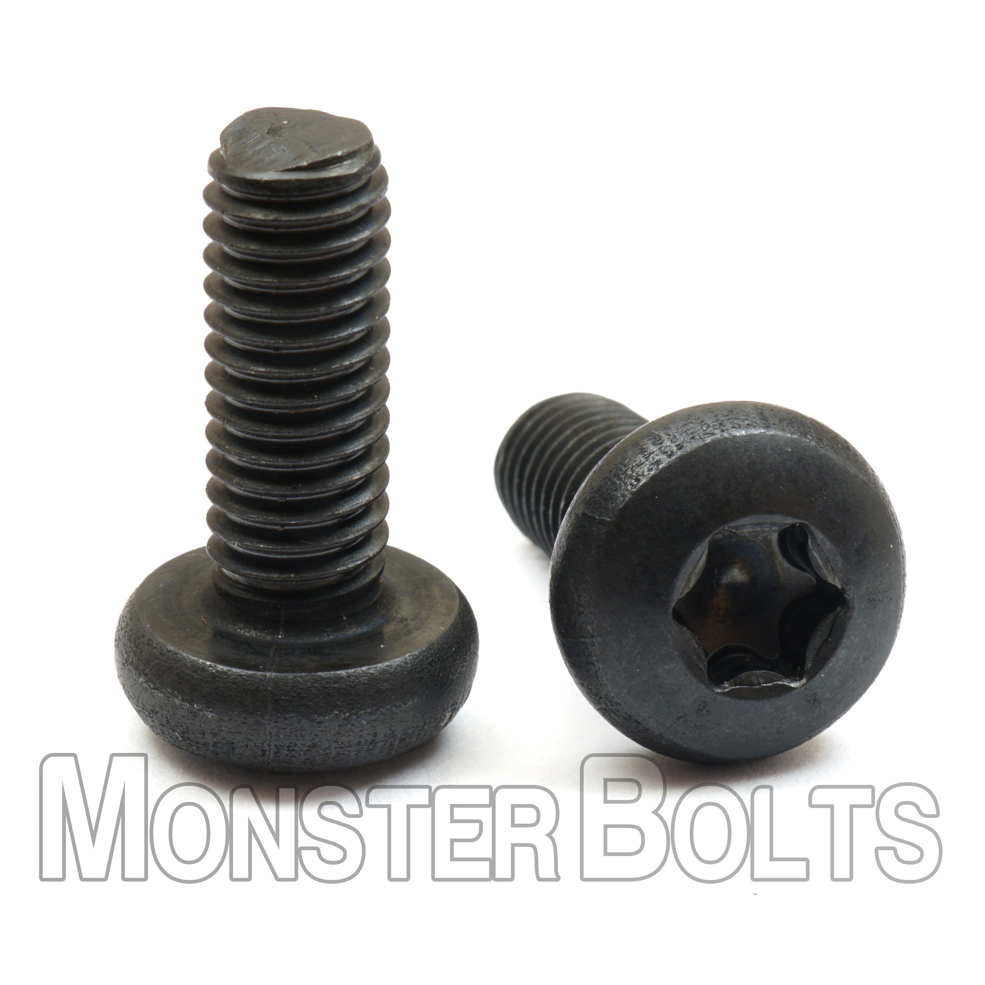 Bulk #6-32 Black Oxide Pan Head Screws | 6-Lobe Drive | Monster Bolts