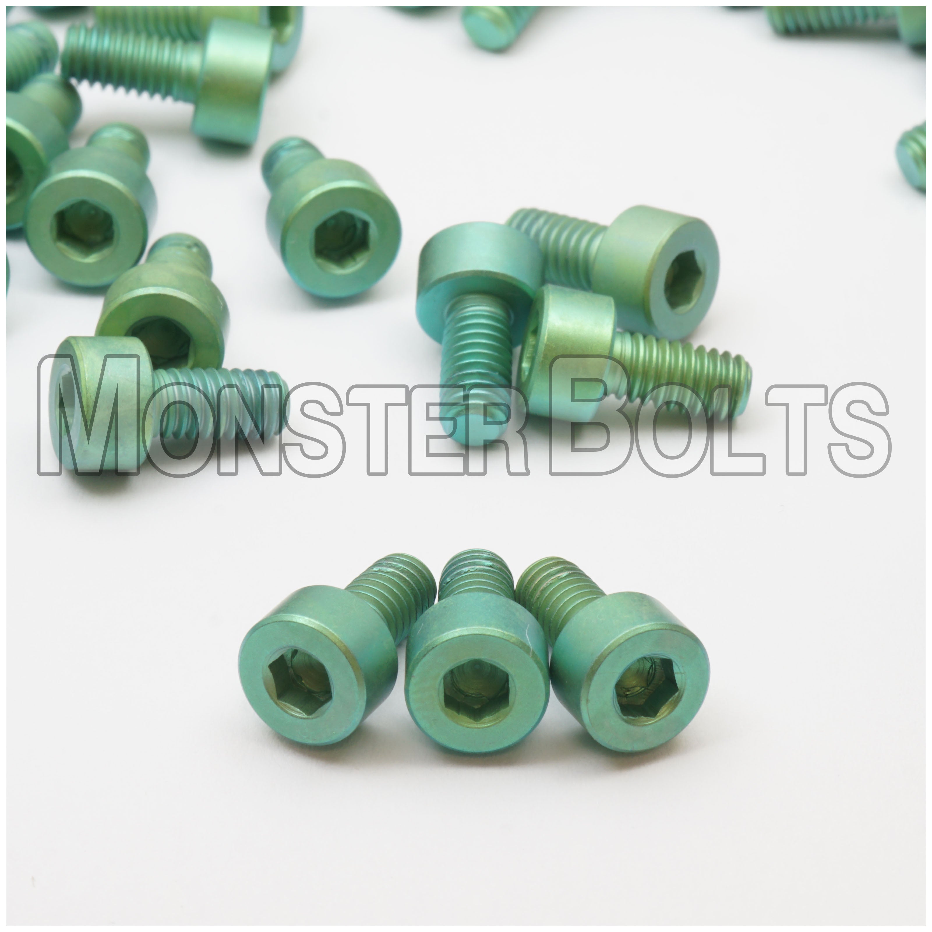 B-Stock Titanium Guitar Locking Nut Screws, 'Matte Green' Anodized - Floyd Rose Tremolo