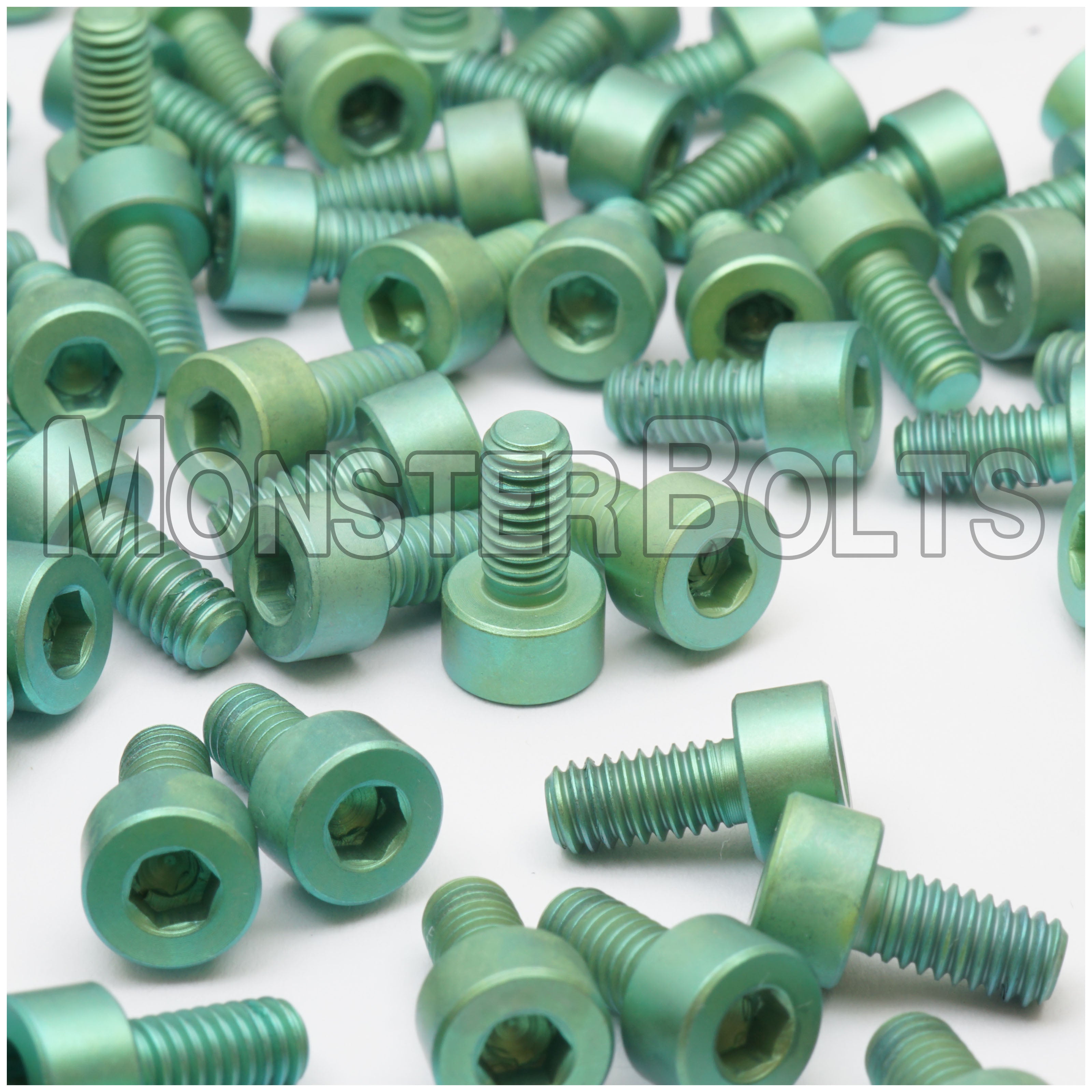 B-Stock Titanium Guitar Locking Nut Screws, 'Matte Green' Anodized - Floyd Rose Tremolo