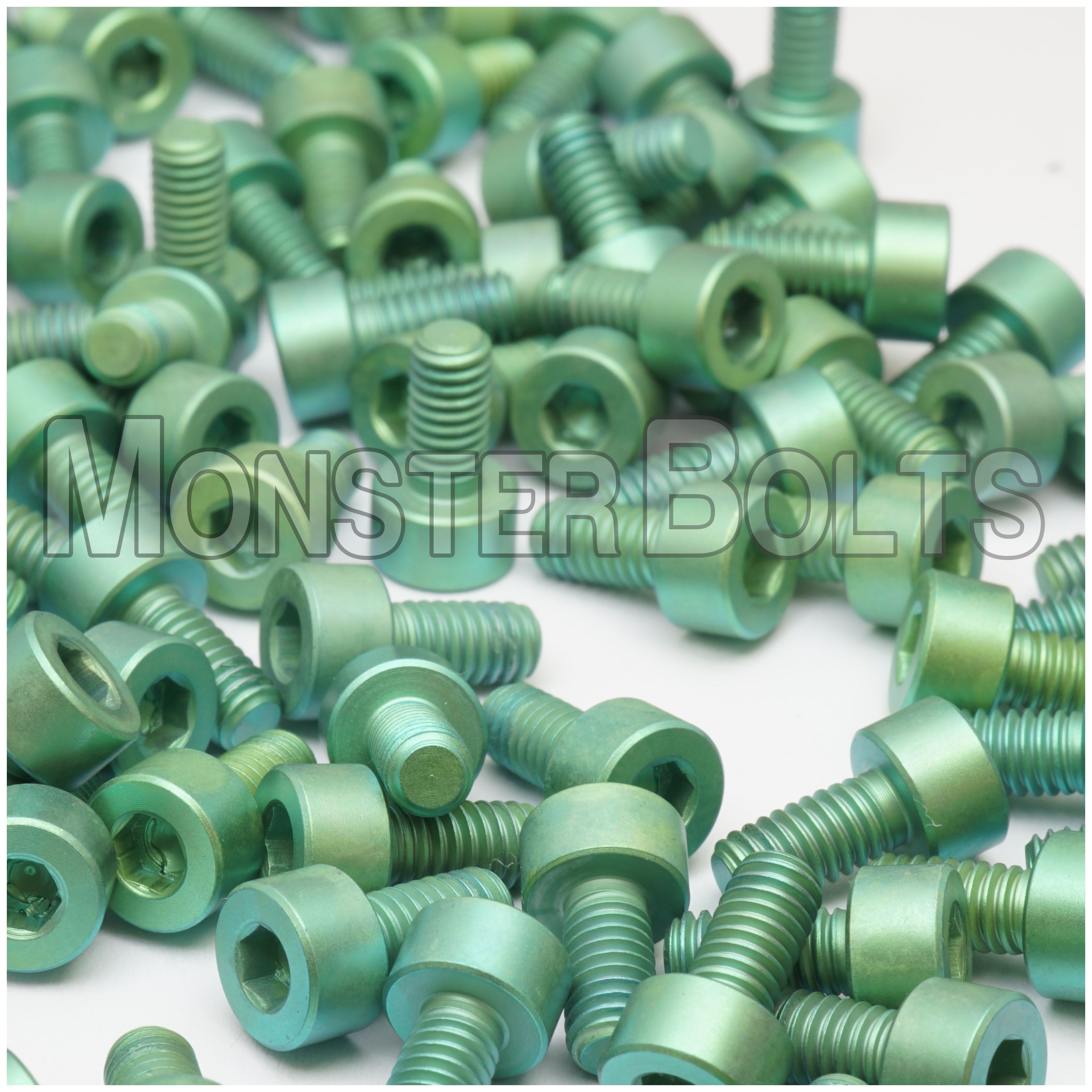 B-Stock Titanium Guitar Locking Nut Screws, 'Matte Green' Anodized - Floyd Rose Tremolo