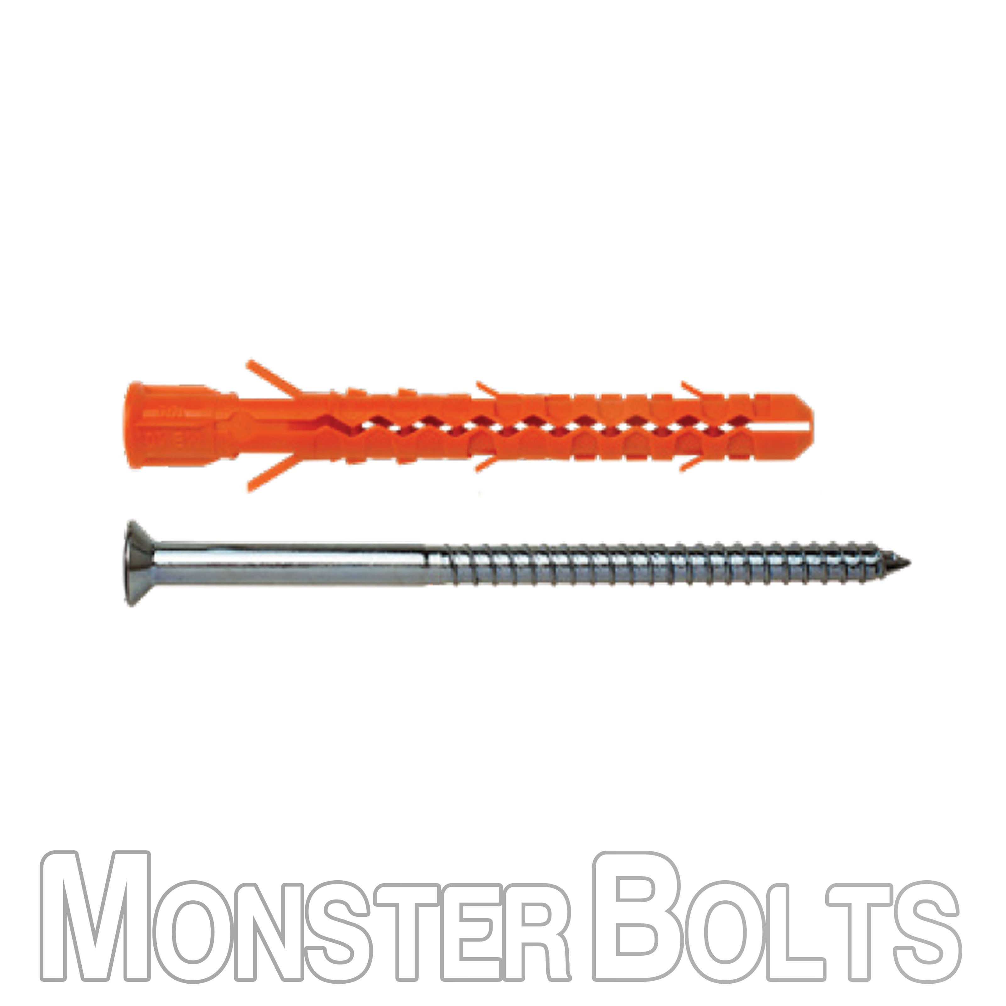Bulk Mungo MB-S Nylon Plug Anchors with Screw – M10 × 140mm Pozi 3 Framing – Monster Bolts