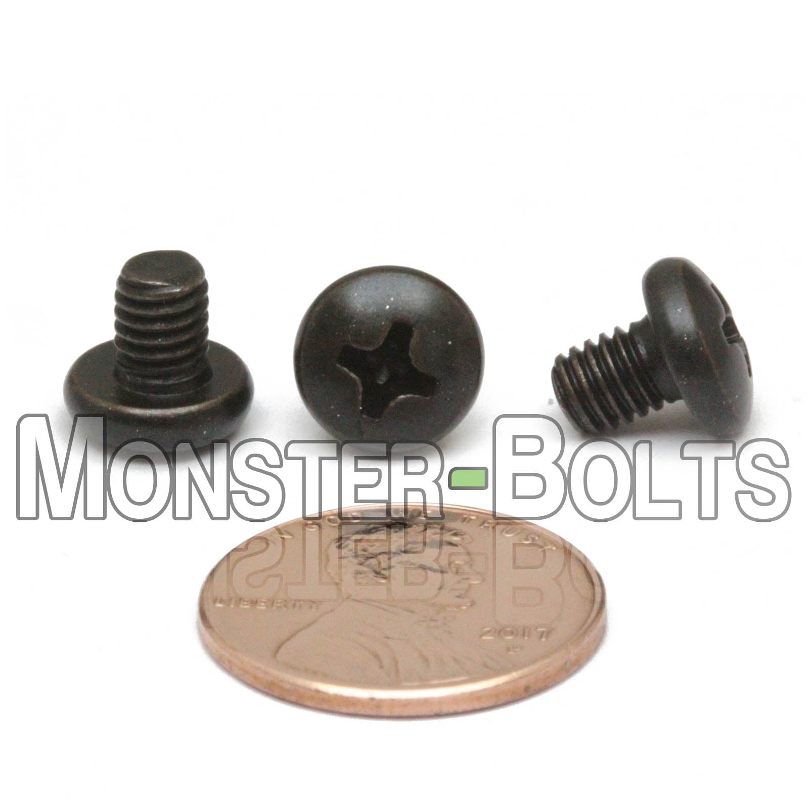 #10-32 Phillips Pan Head Machine screws, Steel with Black Oxide