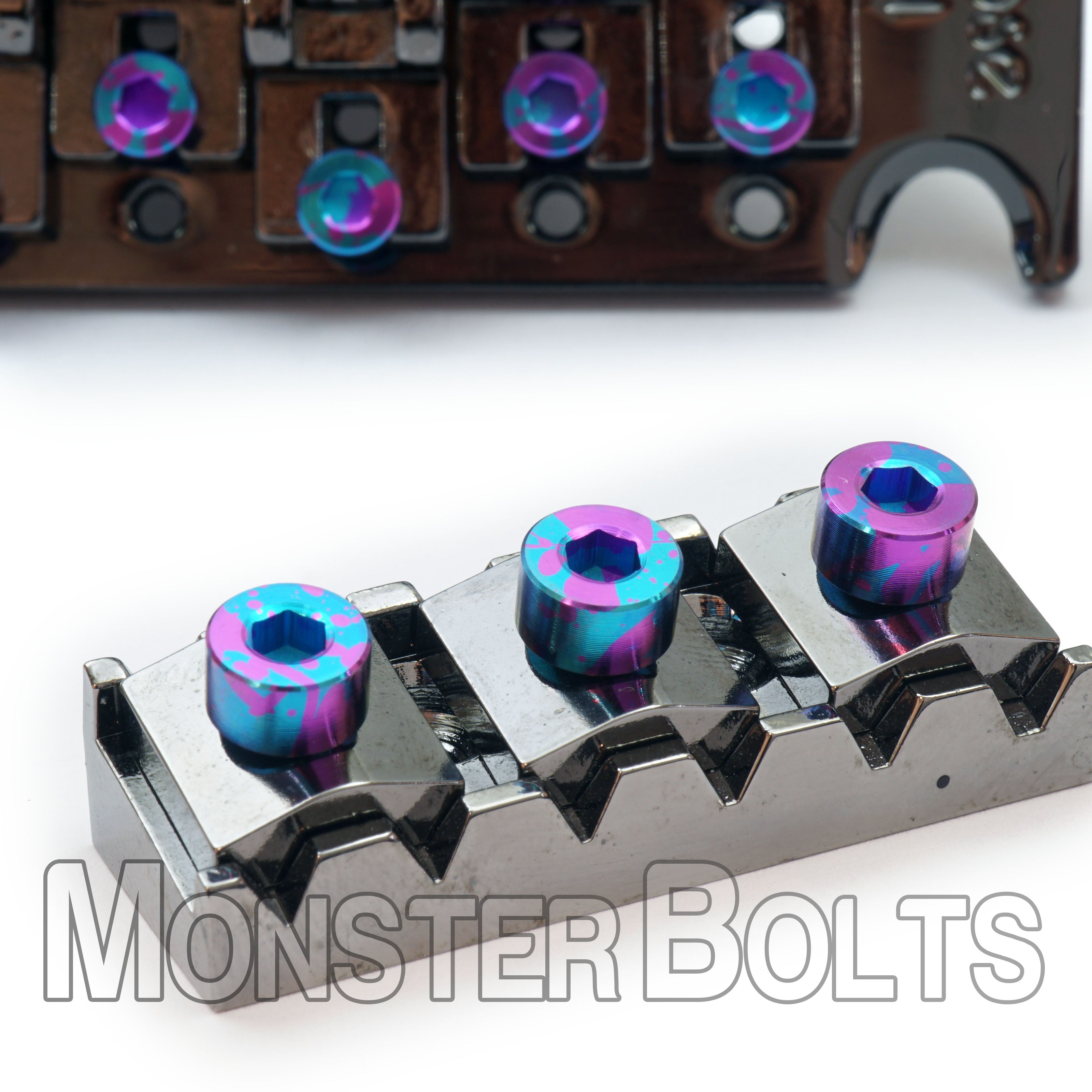 Full Set of Purple and Blue Splatter Anodized Titanium - For Floyd Ros