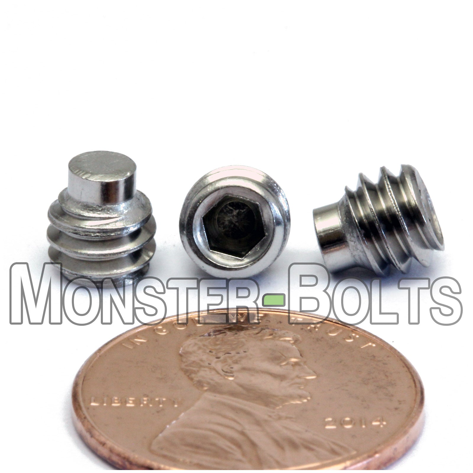 Bulk 1/4"-20 Socket Set Screws, 1/2 Dog Point, Stainless Steel A2 (18-8)