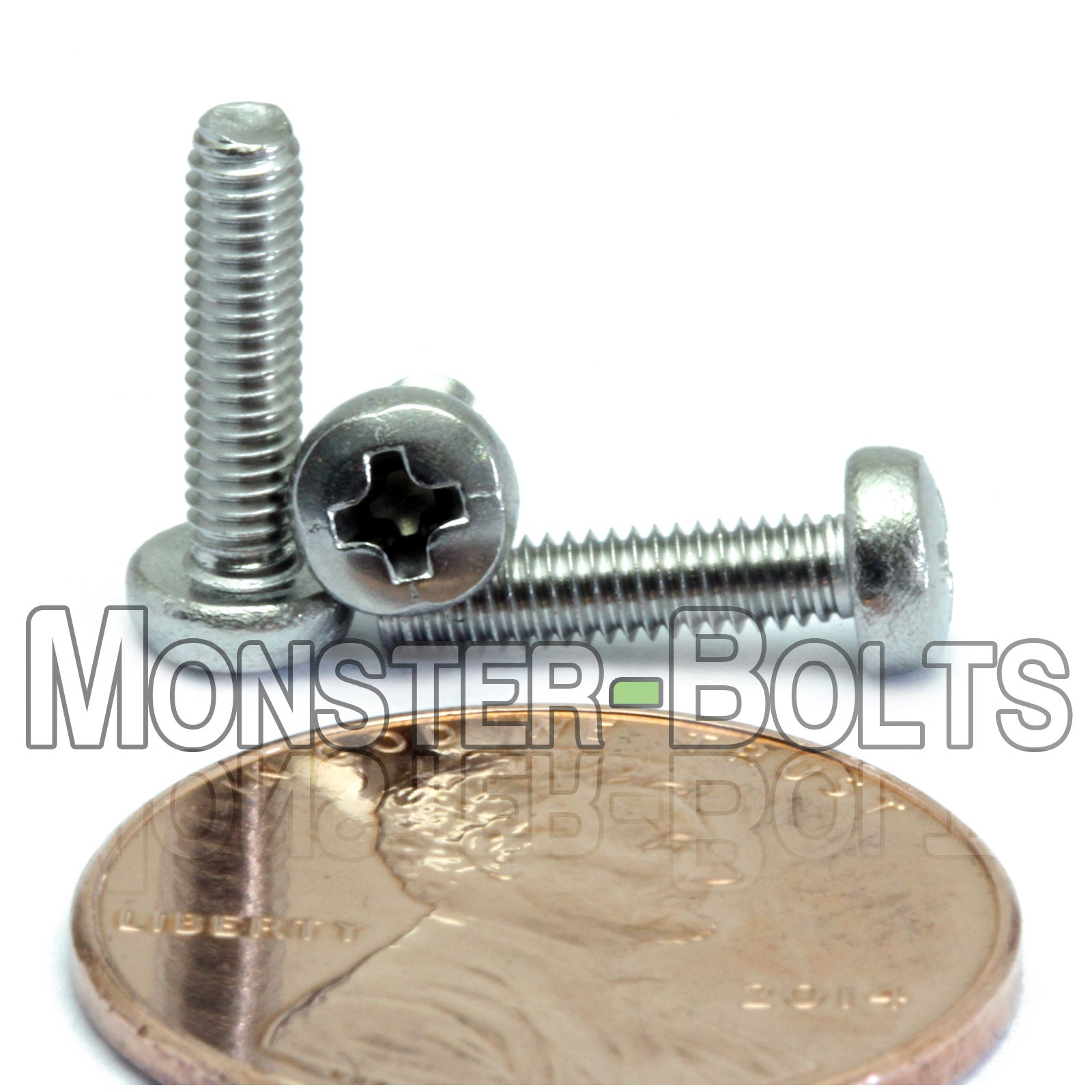 M2.5 Phillips Pan Head Machine screws, A2 Stainless Steel DIN 7985A Coarse Thread