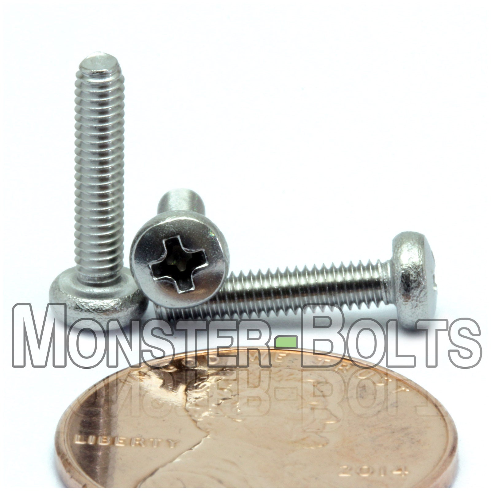 M2.5 Phillips Pan Head Machine screws, A2 Stainless Steel DIN 7985A Coarse Thread