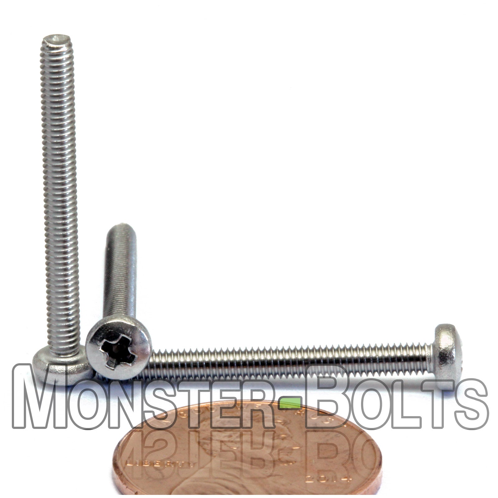 M2.5 Phillips Pan Head Machine screws, A2 Stainless Steel DIN 7985A Coarse Thread