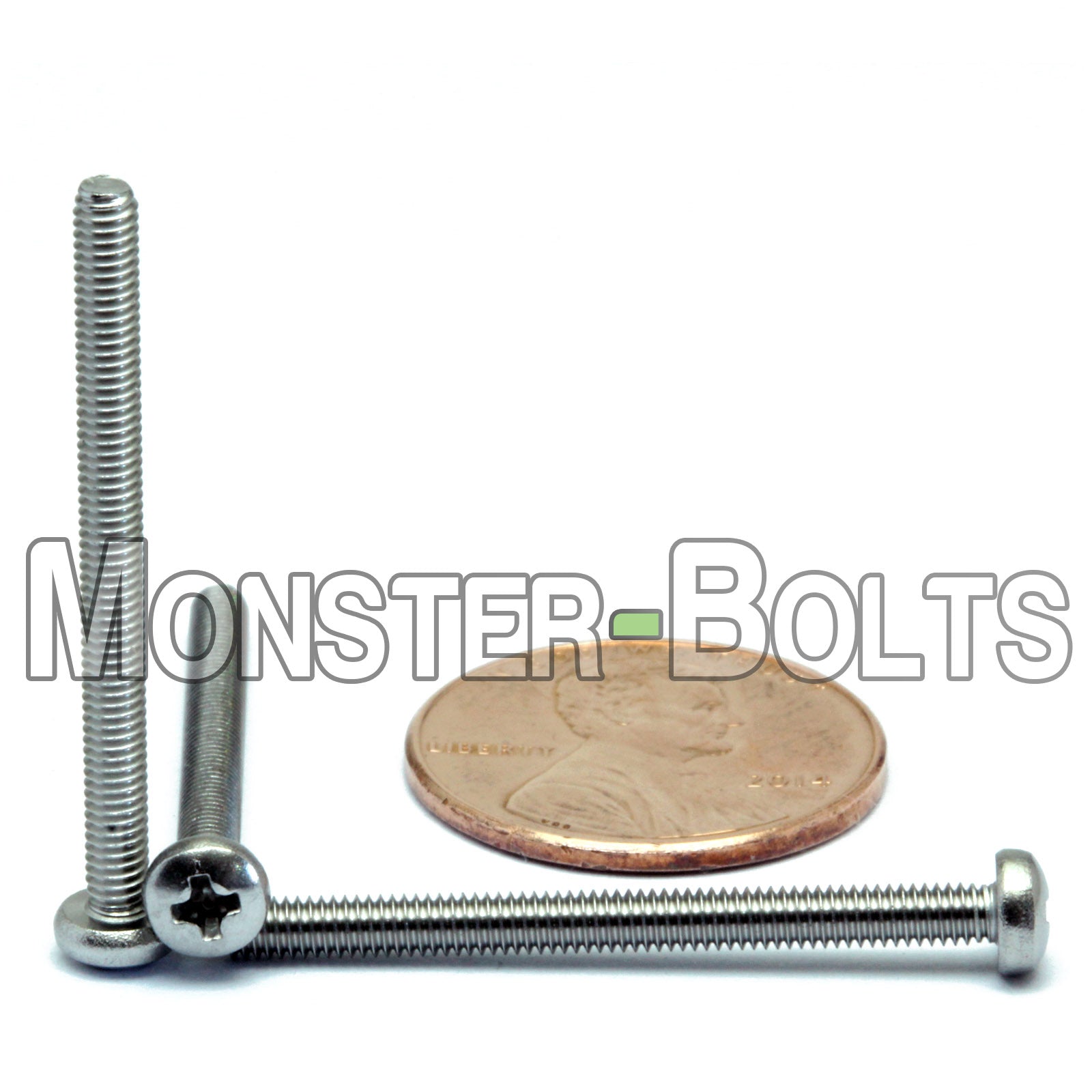 M2.5 Phillips Pan Head Machine screws, A2 Stainless Steel DIN 7985A Coarse Thread