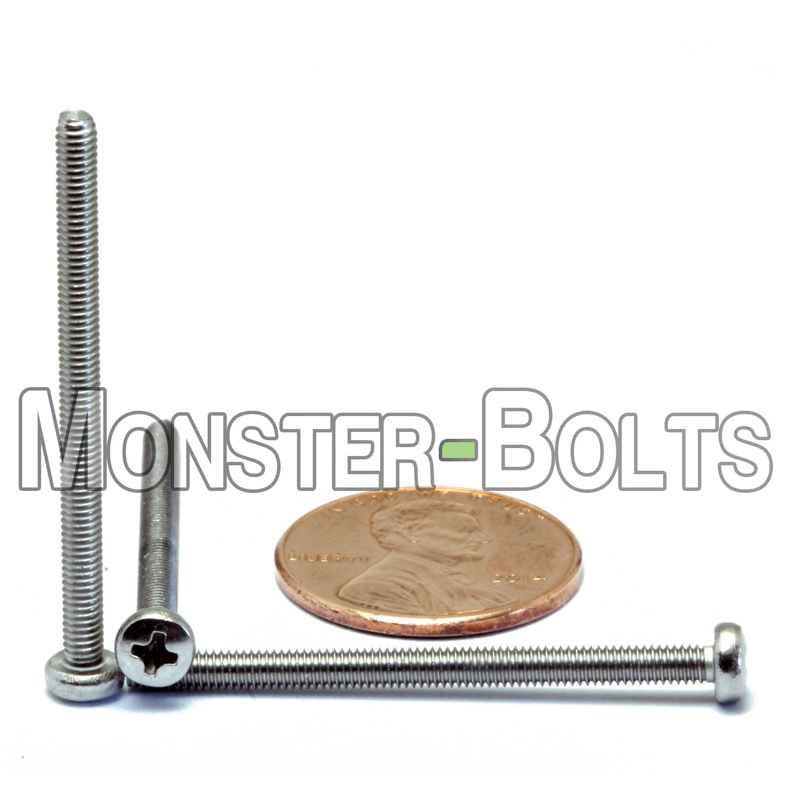 M2.5 Phillips Pan Head Machine screws, A2 Stainless Steel DIN 7985A Coarse Thread