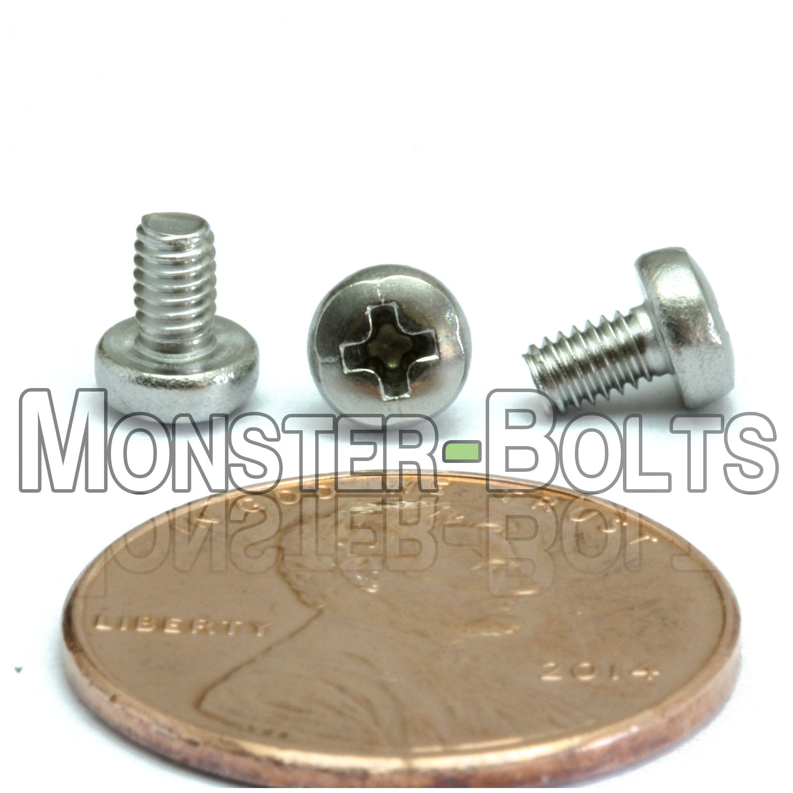 M2.5 Phillips Pan Head Machine screws, A2 Stainless Steel DIN 7985A Coarse Thread