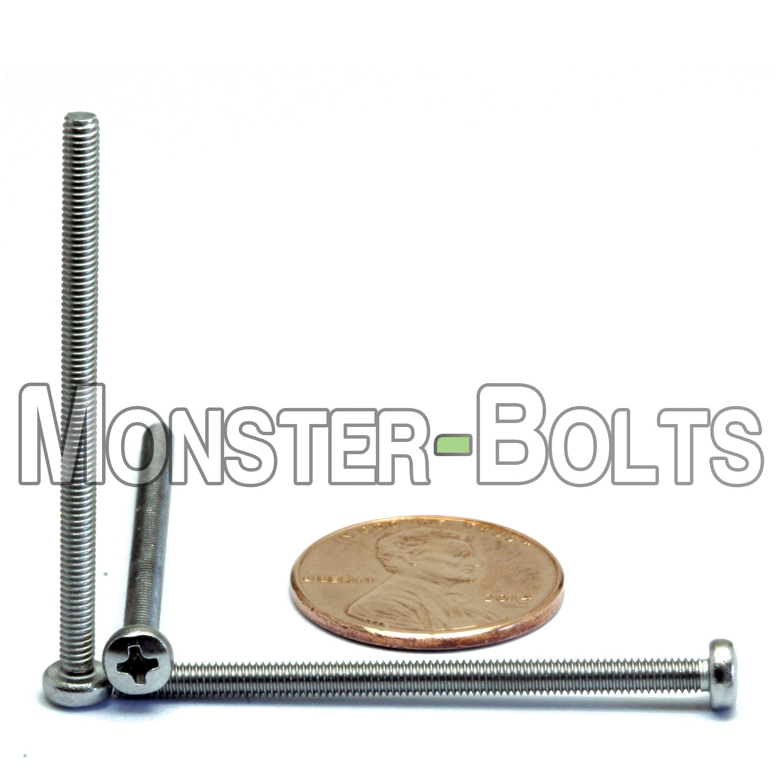 M2.5 Phillips Pan Head Machine screws, A2 Stainless Steel DIN 7985A Coarse Thread