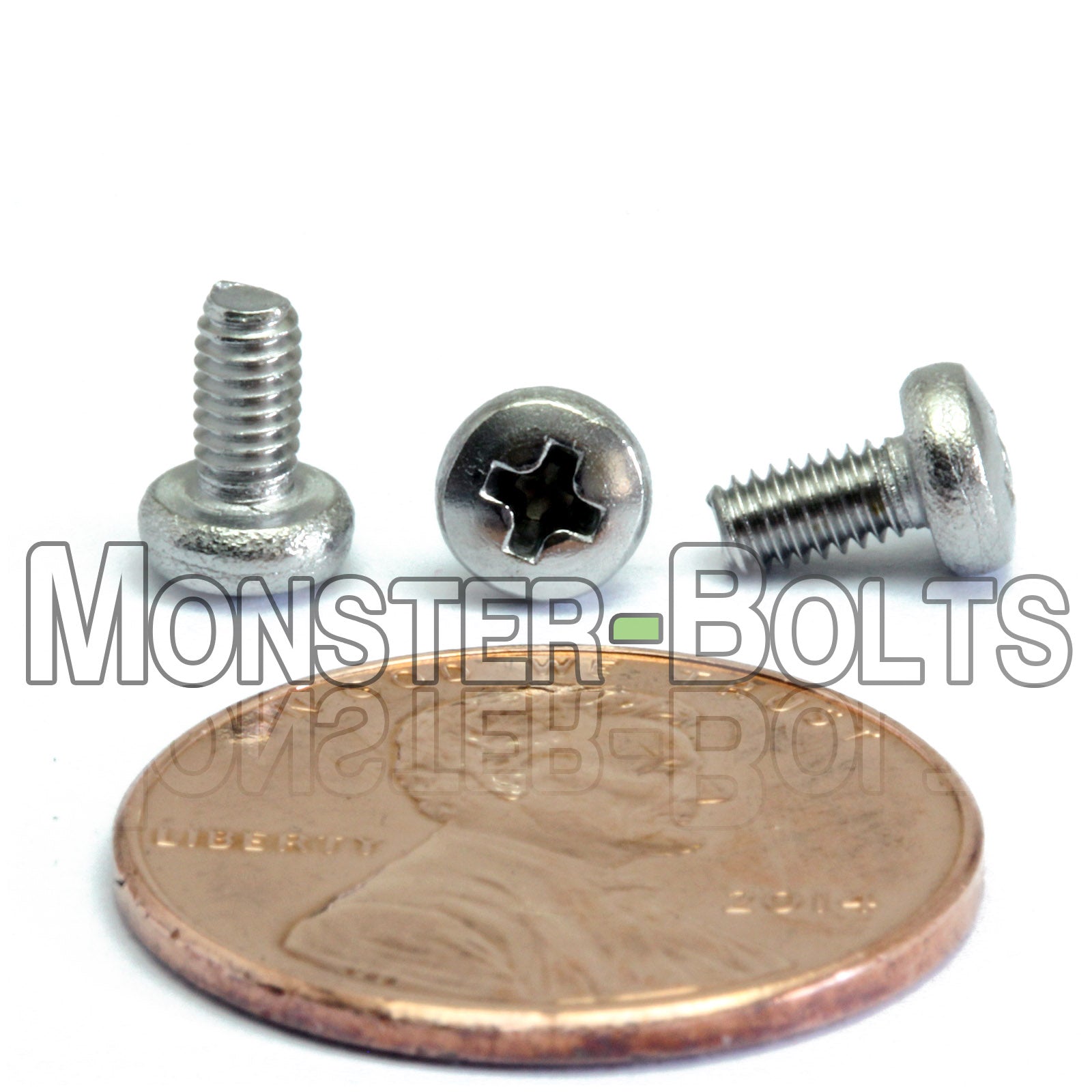 M2.5 Phillips Pan Head Machine screws, A2 Stainless Steel DIN 7985A Coarse Thread