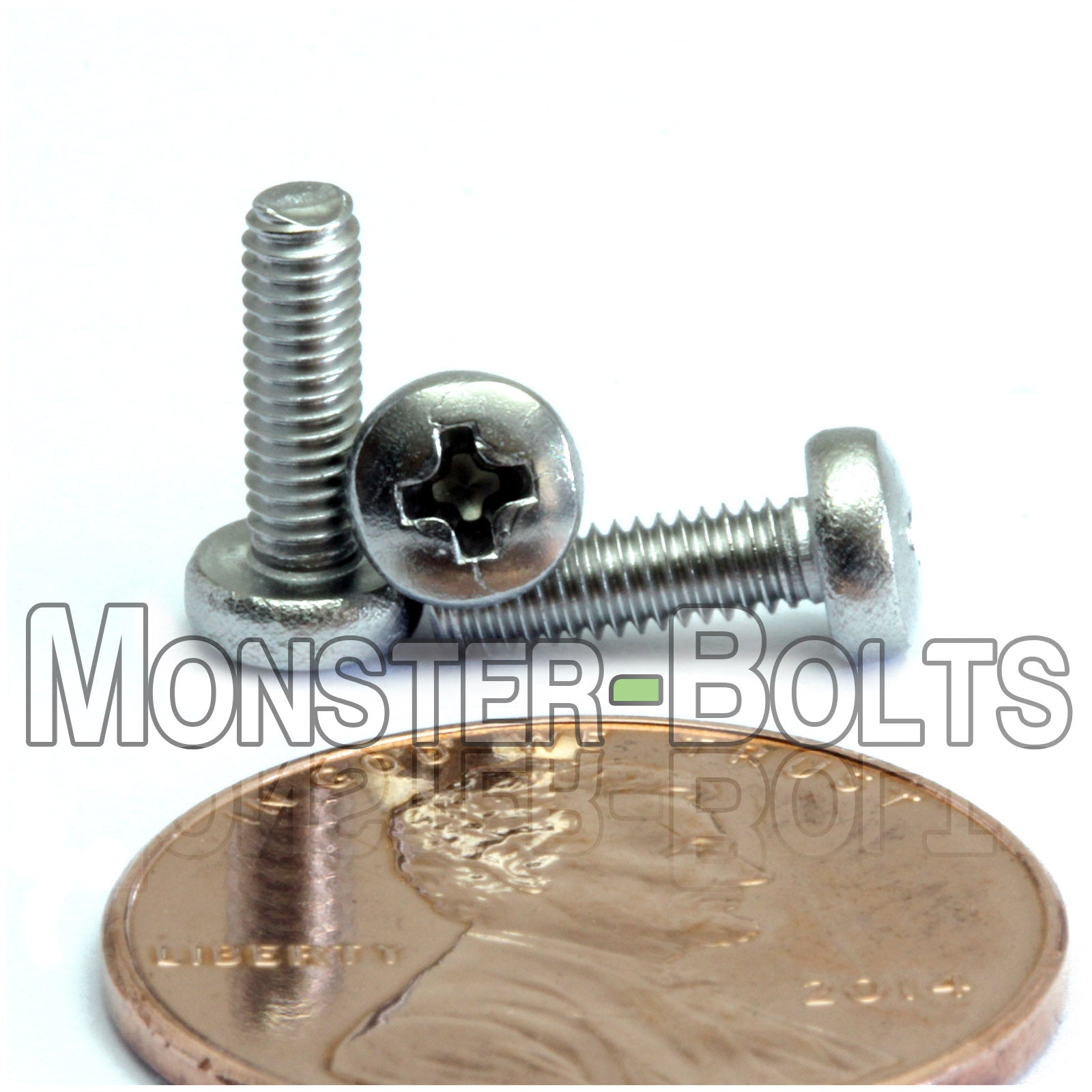 M2.5 Phillips Pan Head Machine screws, A2 Stainless Steel DIN 7985A Coarse Thread