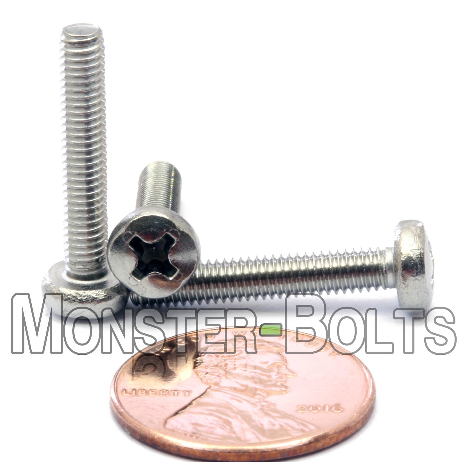 M3.5 Phillips Pan Head Machine screws, A2 Stainless Steel DIN 7985A Coarse Thread