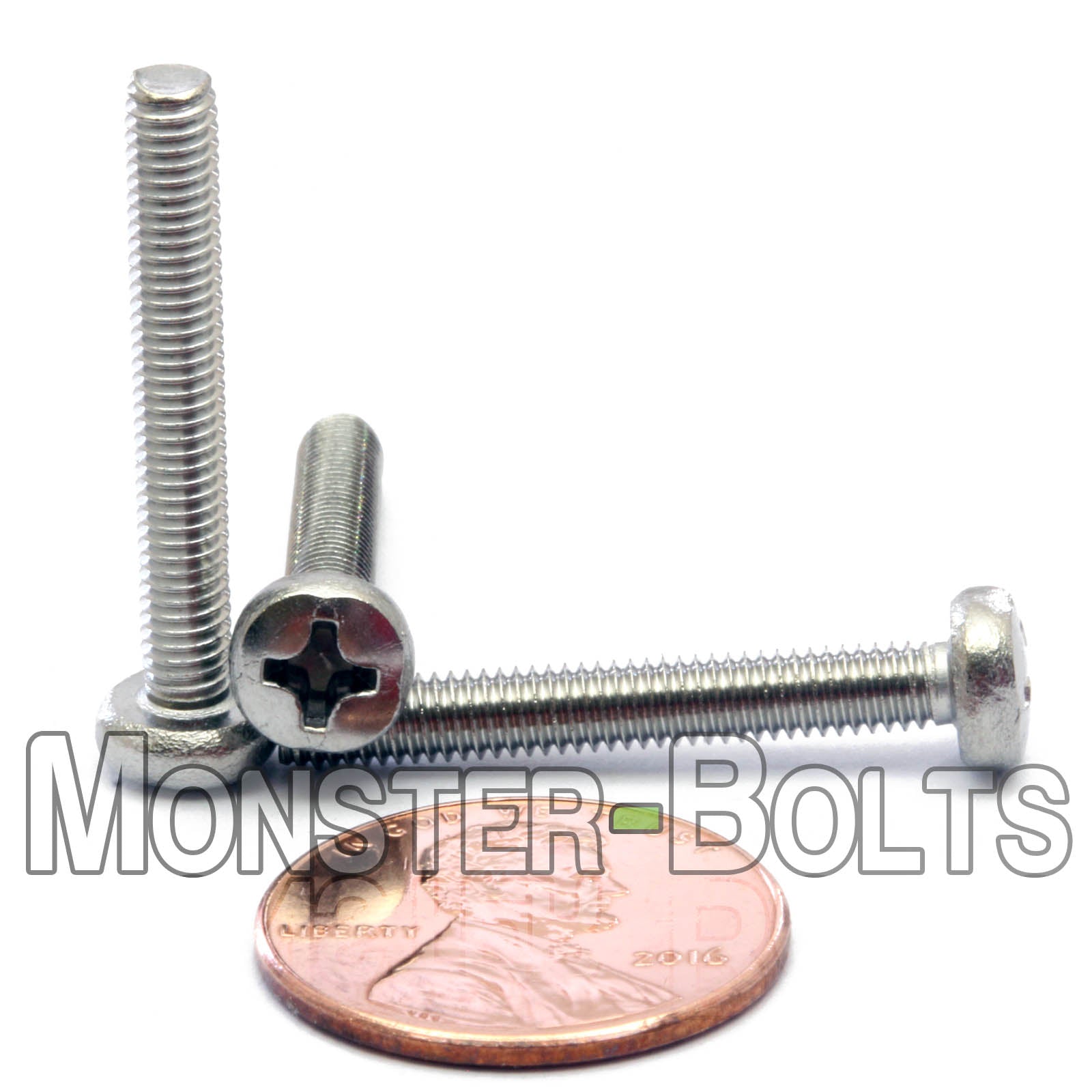 M3.5 Phillips Pan Head Machine screws, A2 Stainless Steel DIN 7985A Coarse Thread