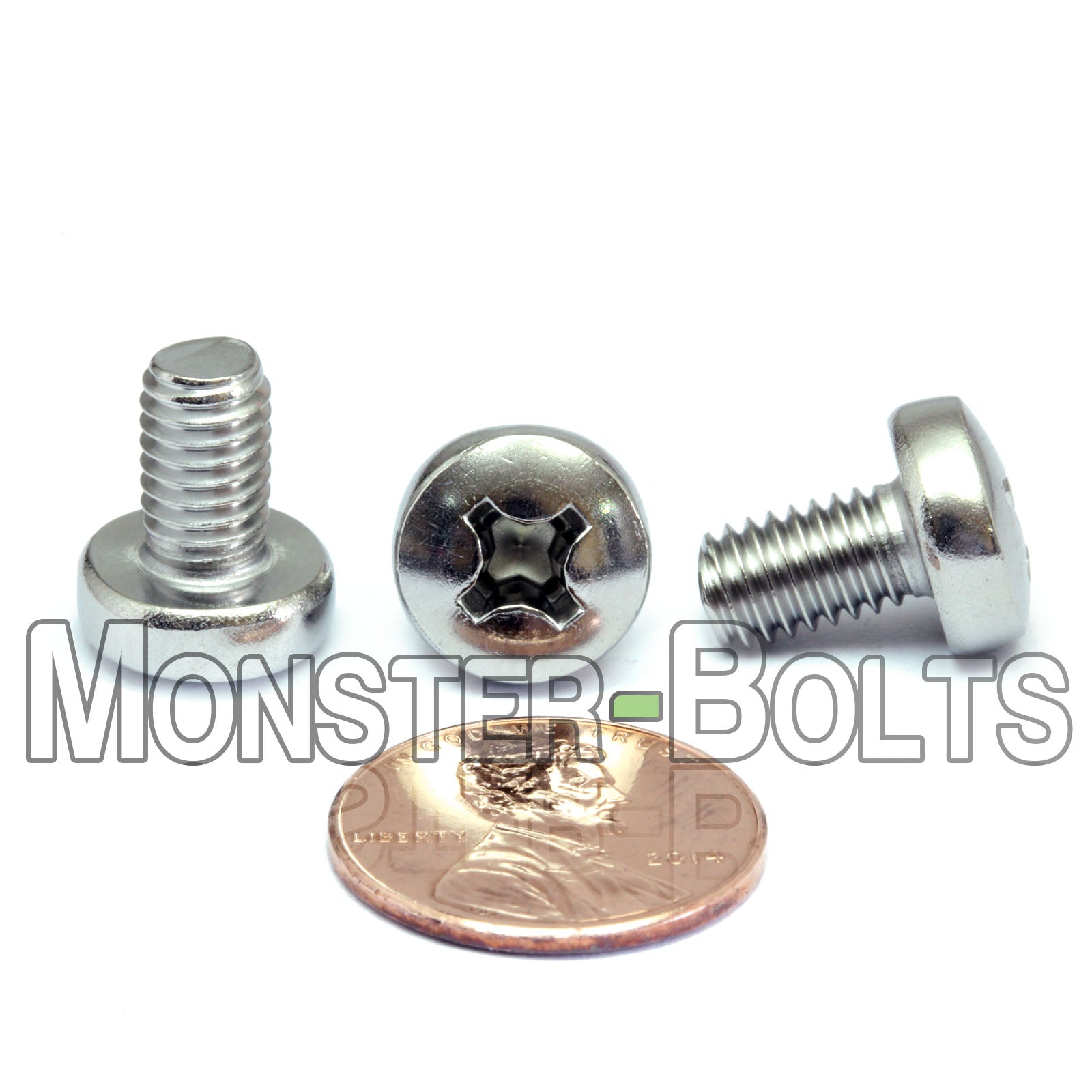 M6 Phillips Pan Head Machine screws, A2 Stainless Steel DIN 7985A Coarse Thread