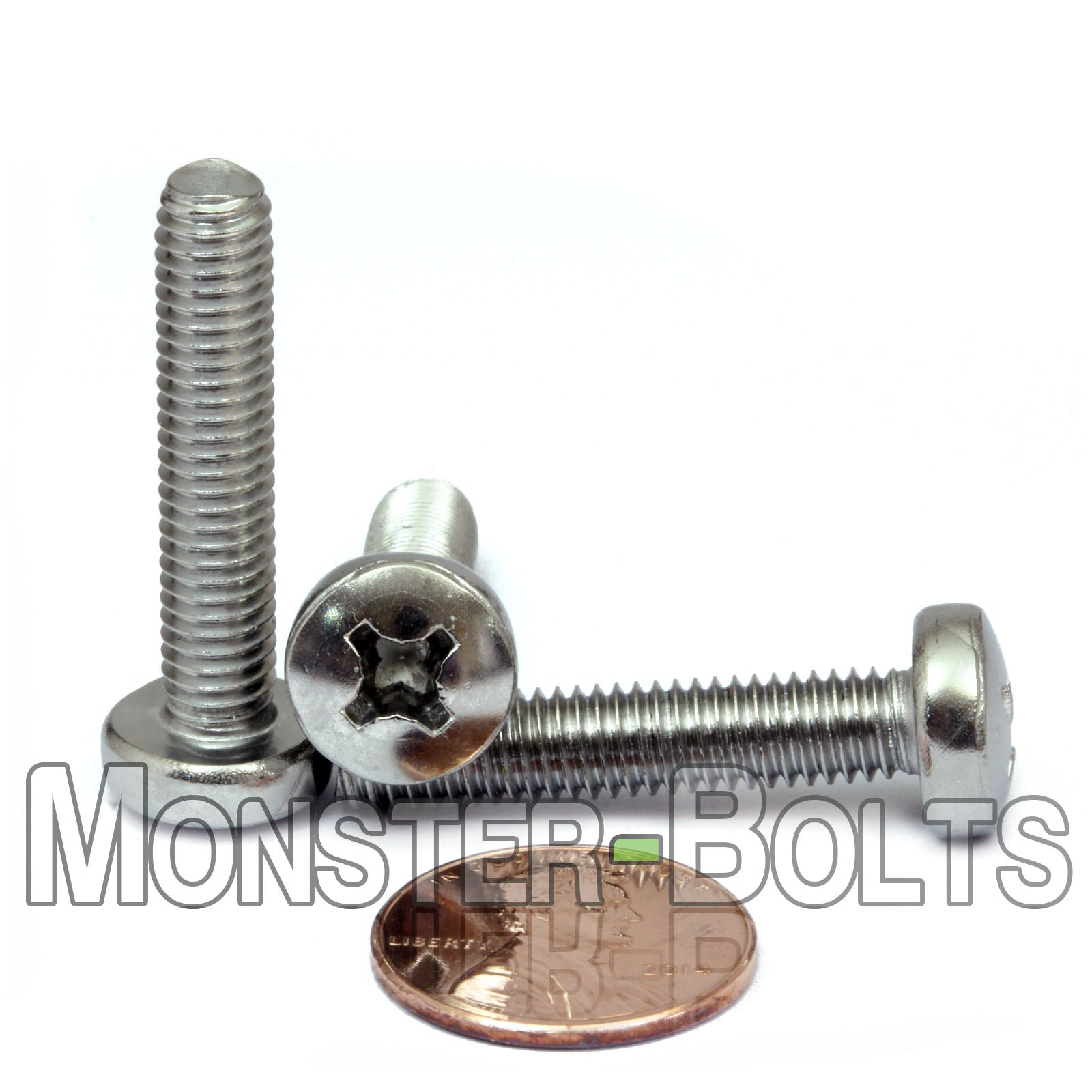 M6 Phillips Pan Head Machine screws, A2 Stainless Steel DIN 7985A Coarse Thread