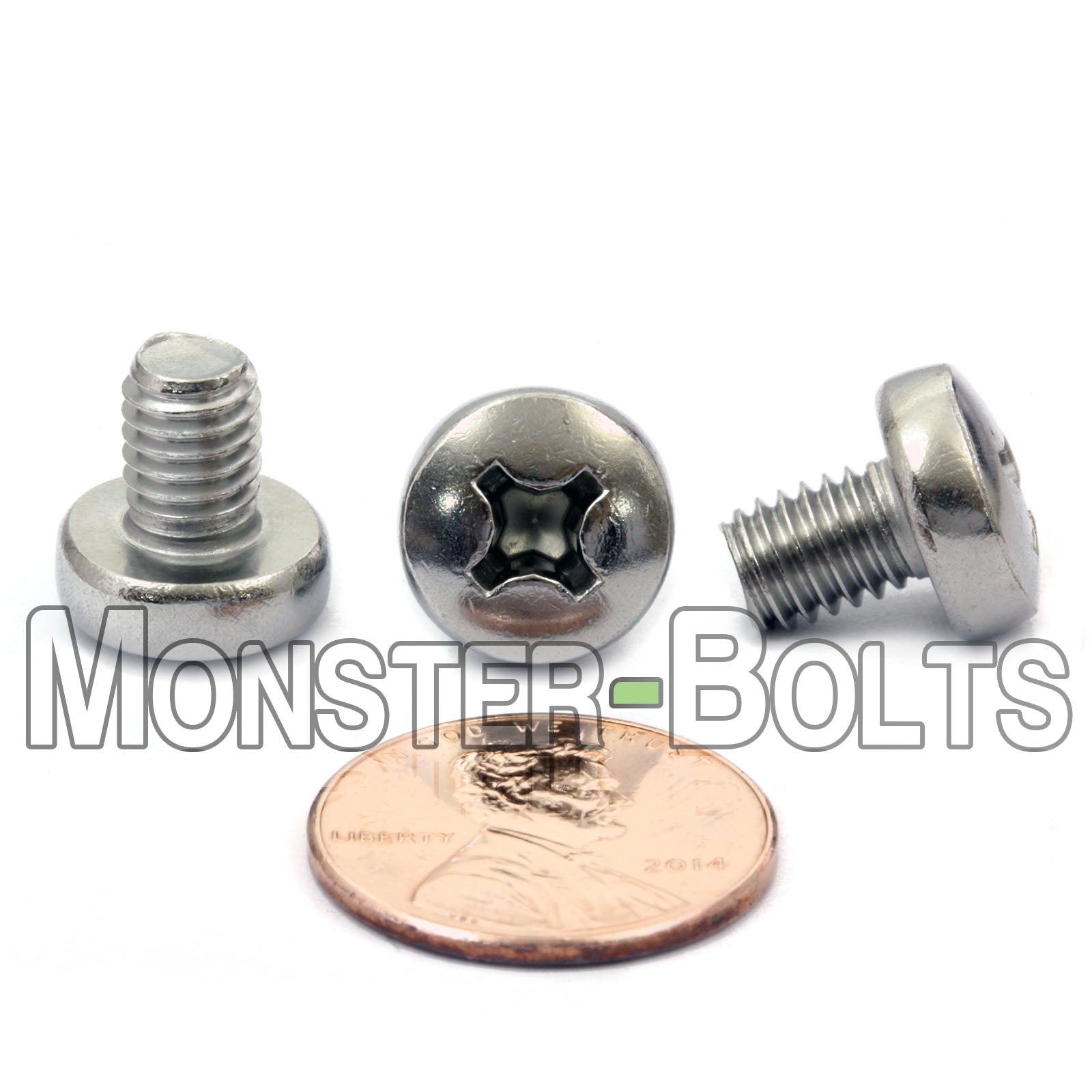 M6 Phillips Pan Head Machine screws, A2 Stainless Steel DIN 7985A Coarse Thread