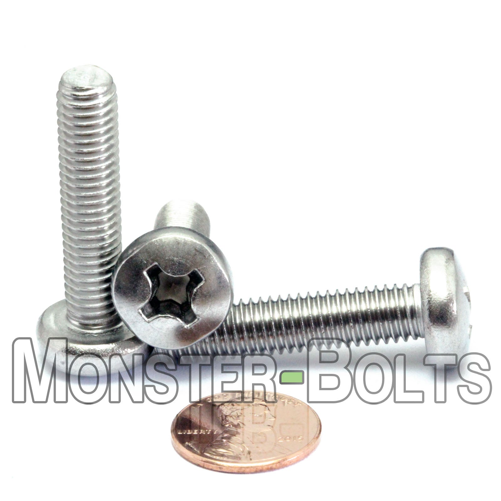 M8 Phillips Pan Head Machine screws, A2 Stainless Steel DIN 7985A Coarse Thread