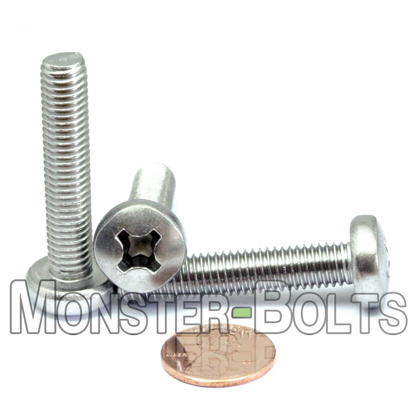 M8 Phillips Pan Head Machine screws, A2 Stainless Steel DIN 7985A Coarse Thread