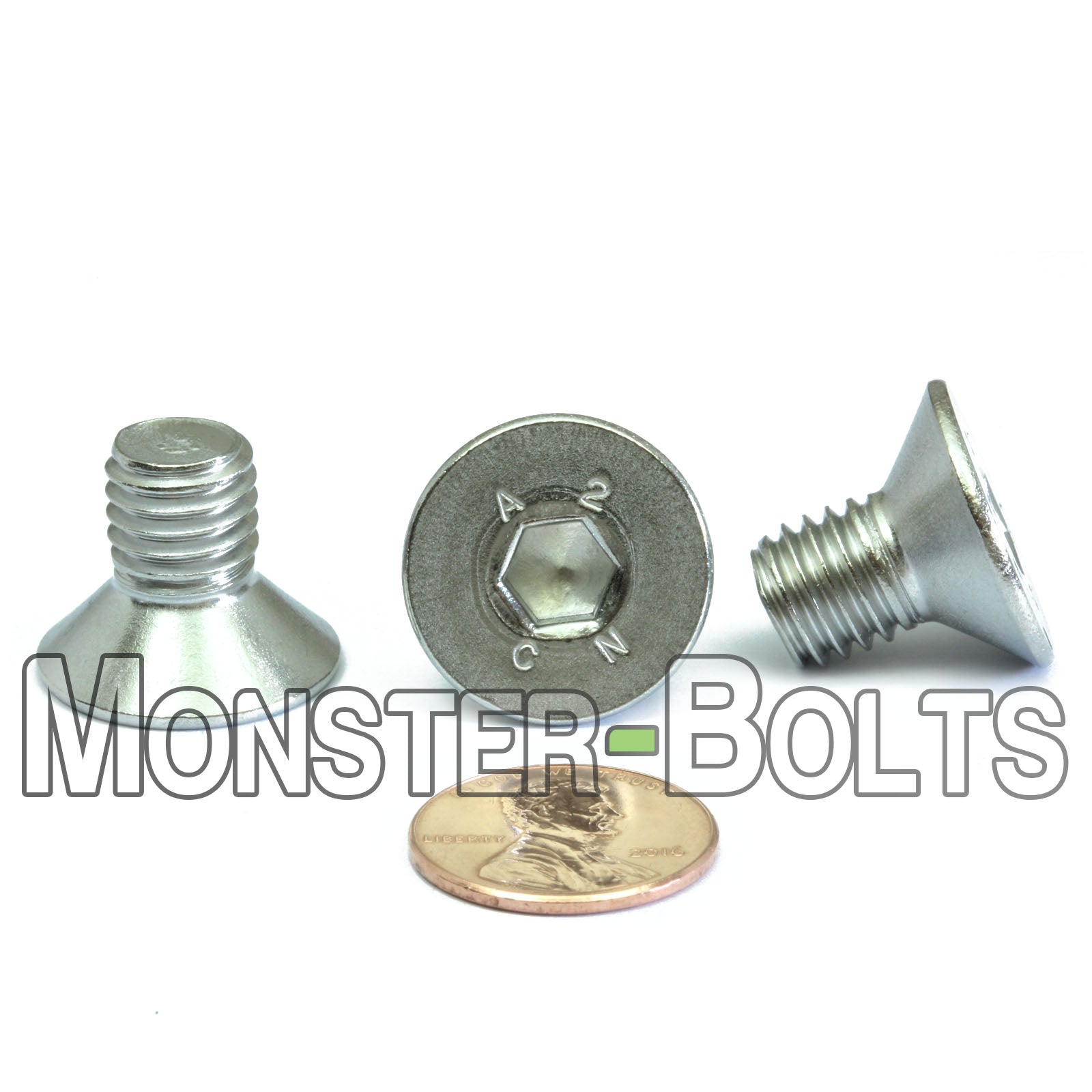 M10 Flat Head Socket Cap screws, Stainless Steel A2 (18-8)