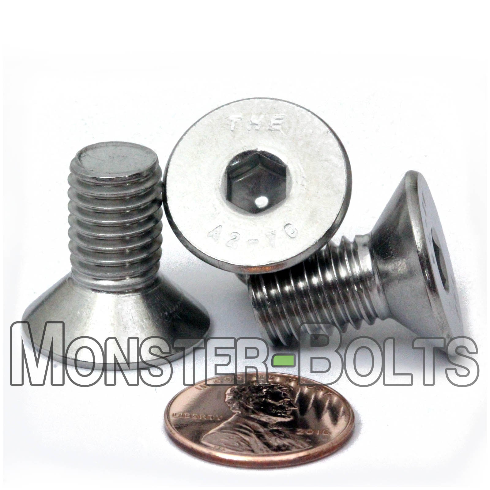 M10 Flat Head Socket Cap screws, Stainless Steel A2 (18-8)