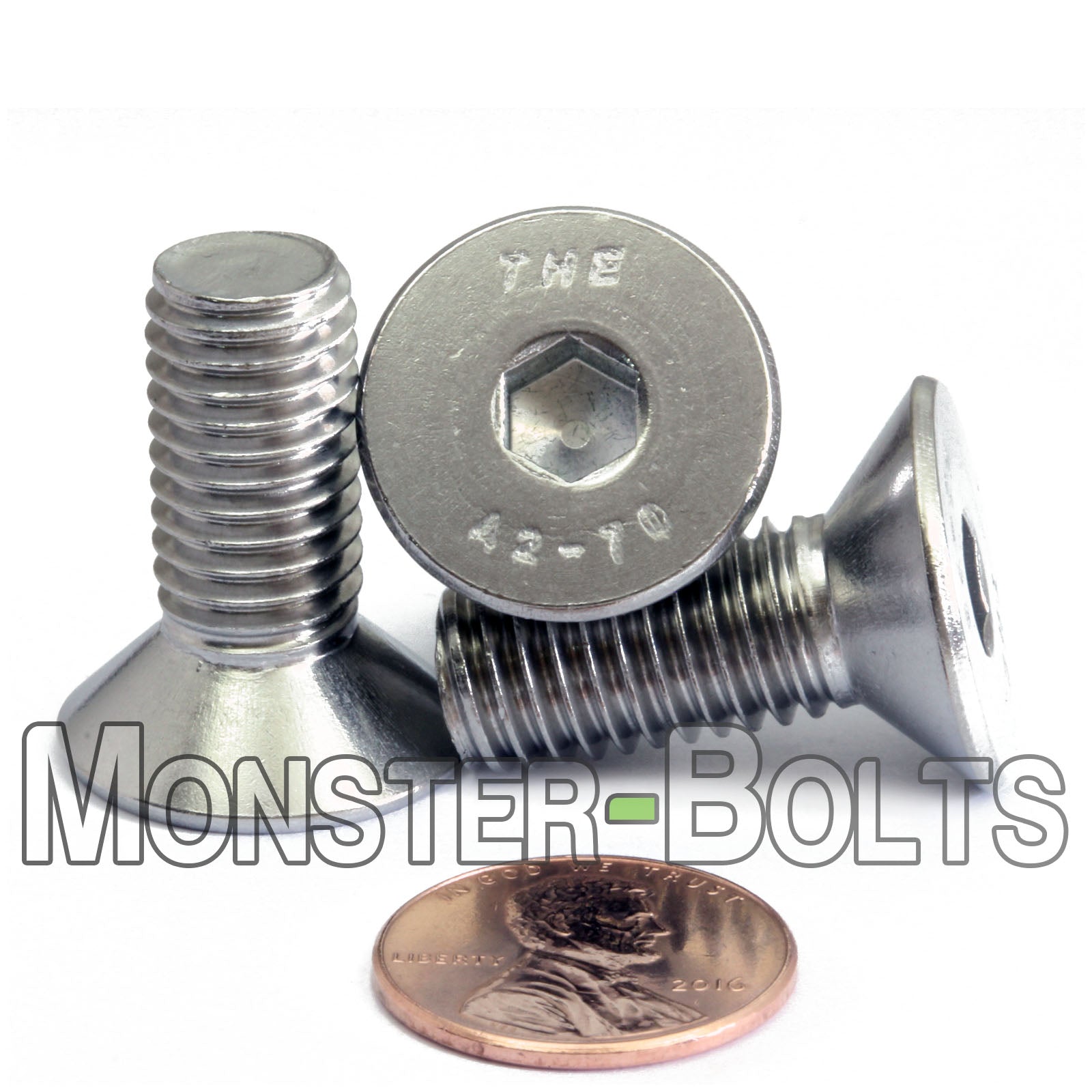 M10 Flat Head Socket Cap screws, Stainless Steel A2 (18-8)