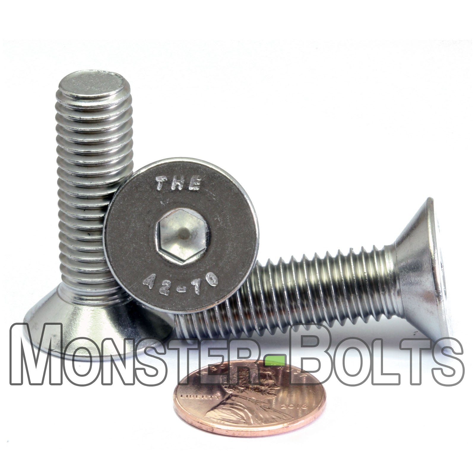 M10 Flat Head Socket Cap screws, Stainless Steel A2 (18-8)