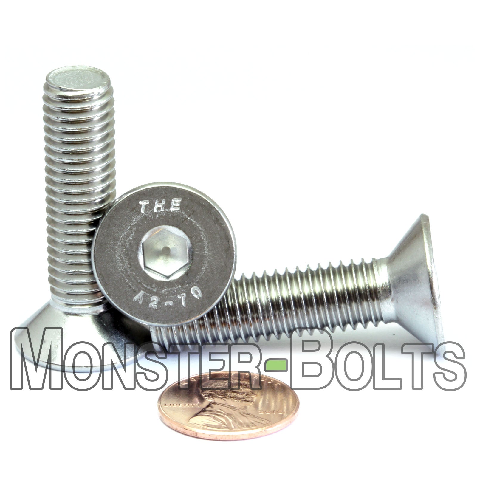 M10 Flat Head Socket Cap screws, Stainless Steel A2 (18-8)