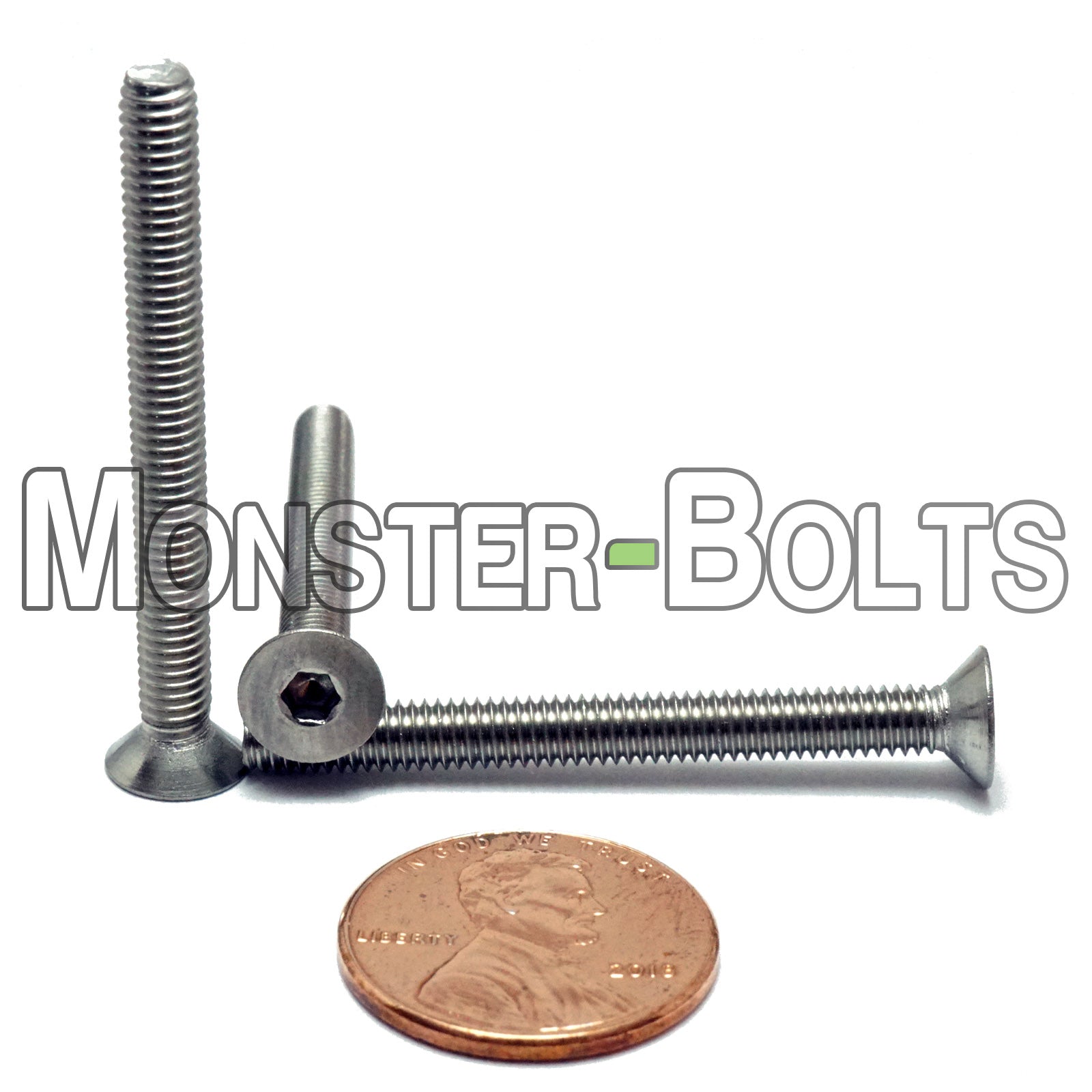 M4 Flat Head Socket Cap screws, Stainless Steel A2 (18-8)